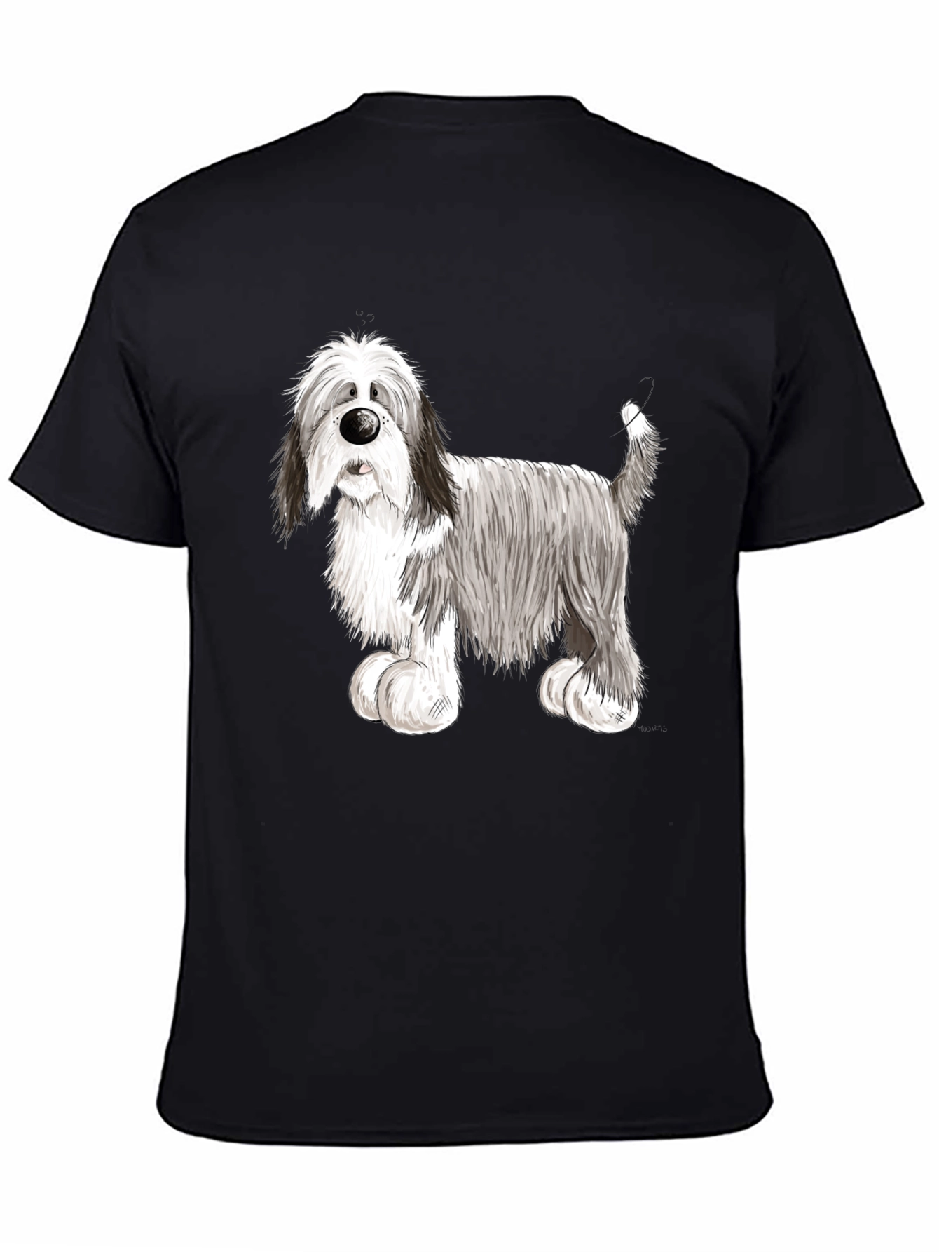 Black Bearded Collie Dog Graphic Tee - Black view 4
