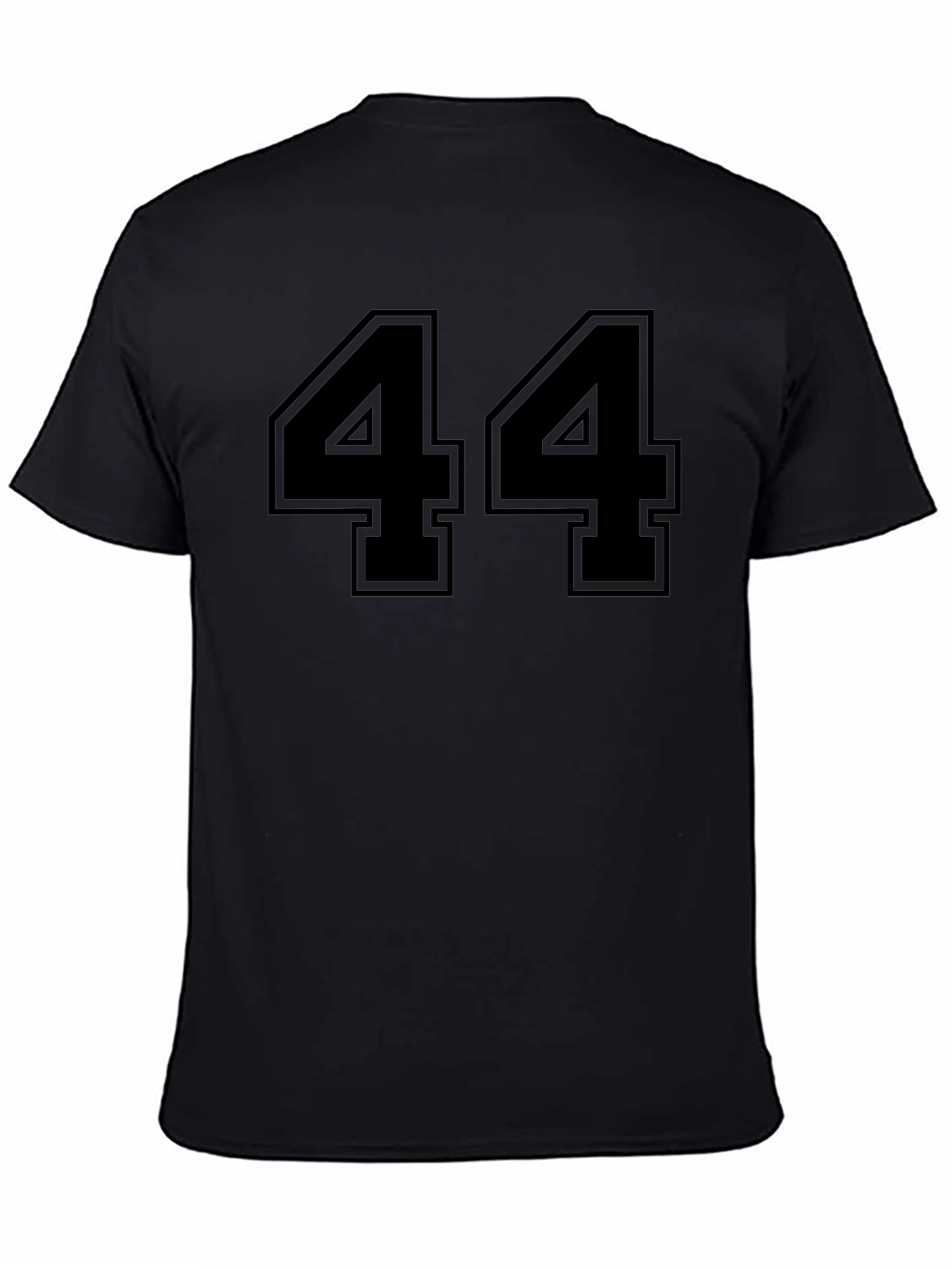 Black Black T-Shirt with Bold Number 44 Design view 4