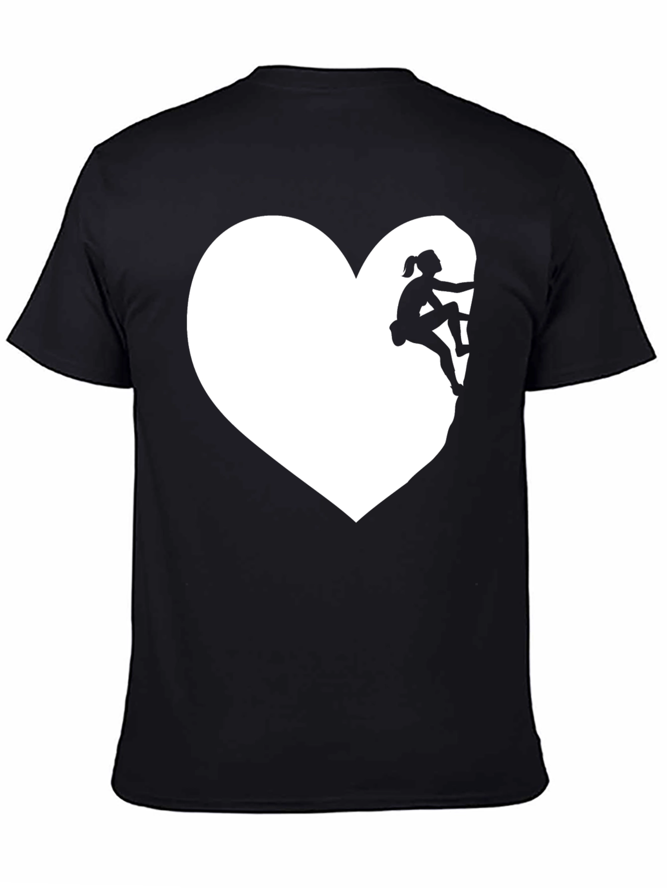 Black Climbing Heart Tee - Love to Climb Graphic T-Shirt view 4