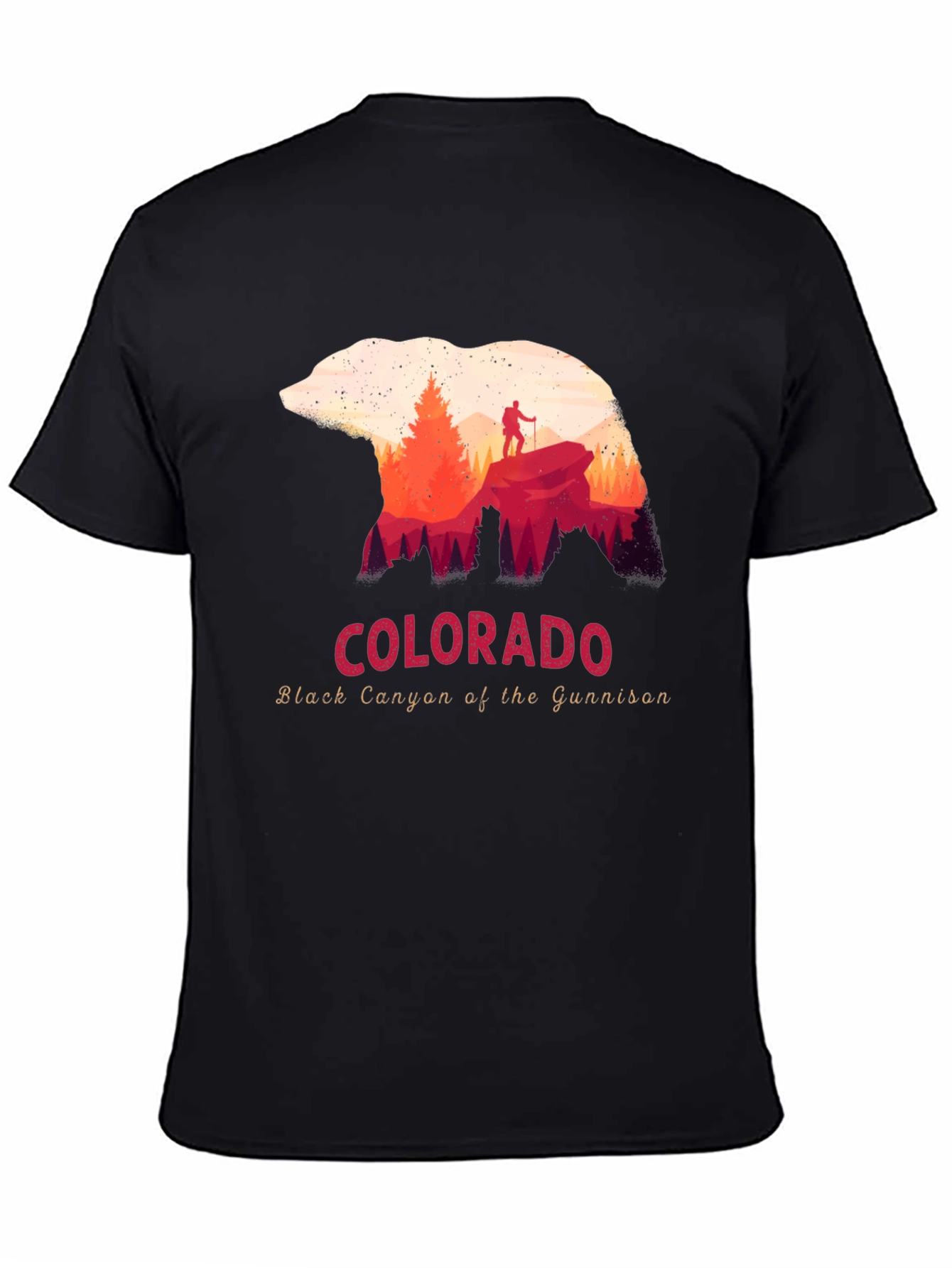 Black Colorado Black Canyon Bear Graphic T-Shirt view 4