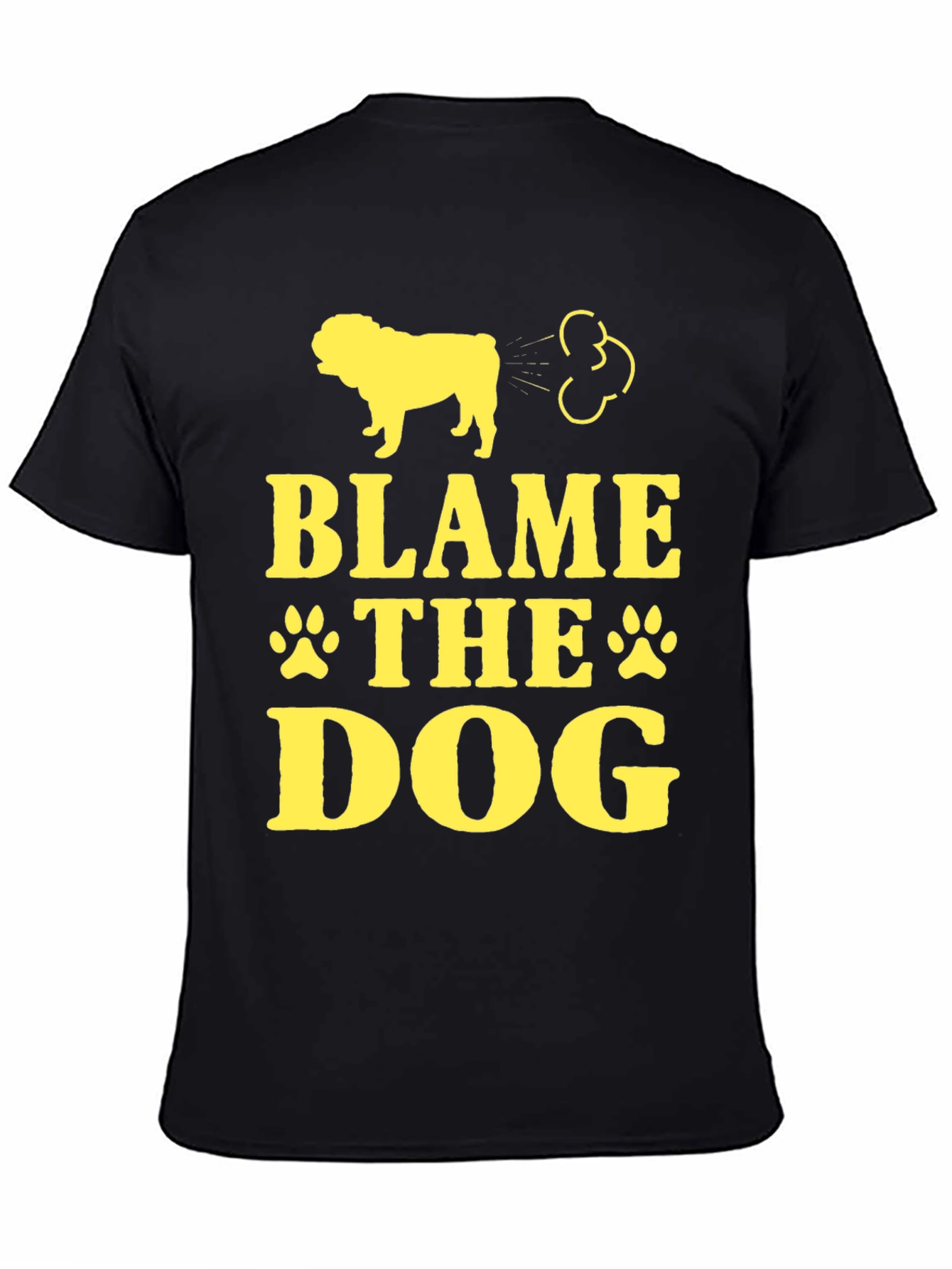 Black Blame The Dog Funny T-Shirt view 4