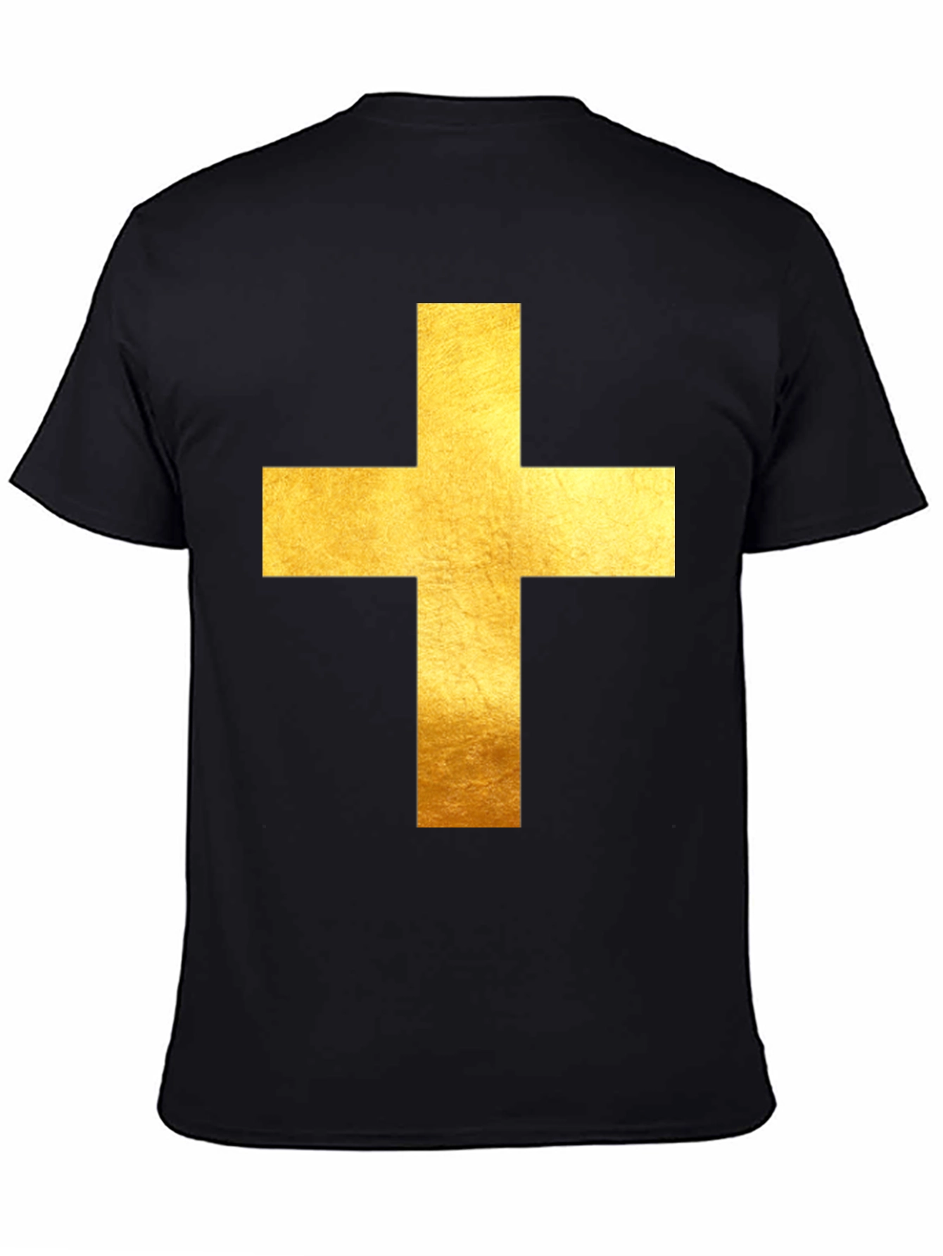 Black Gold Cross Graphic Black T-Shirt view 4