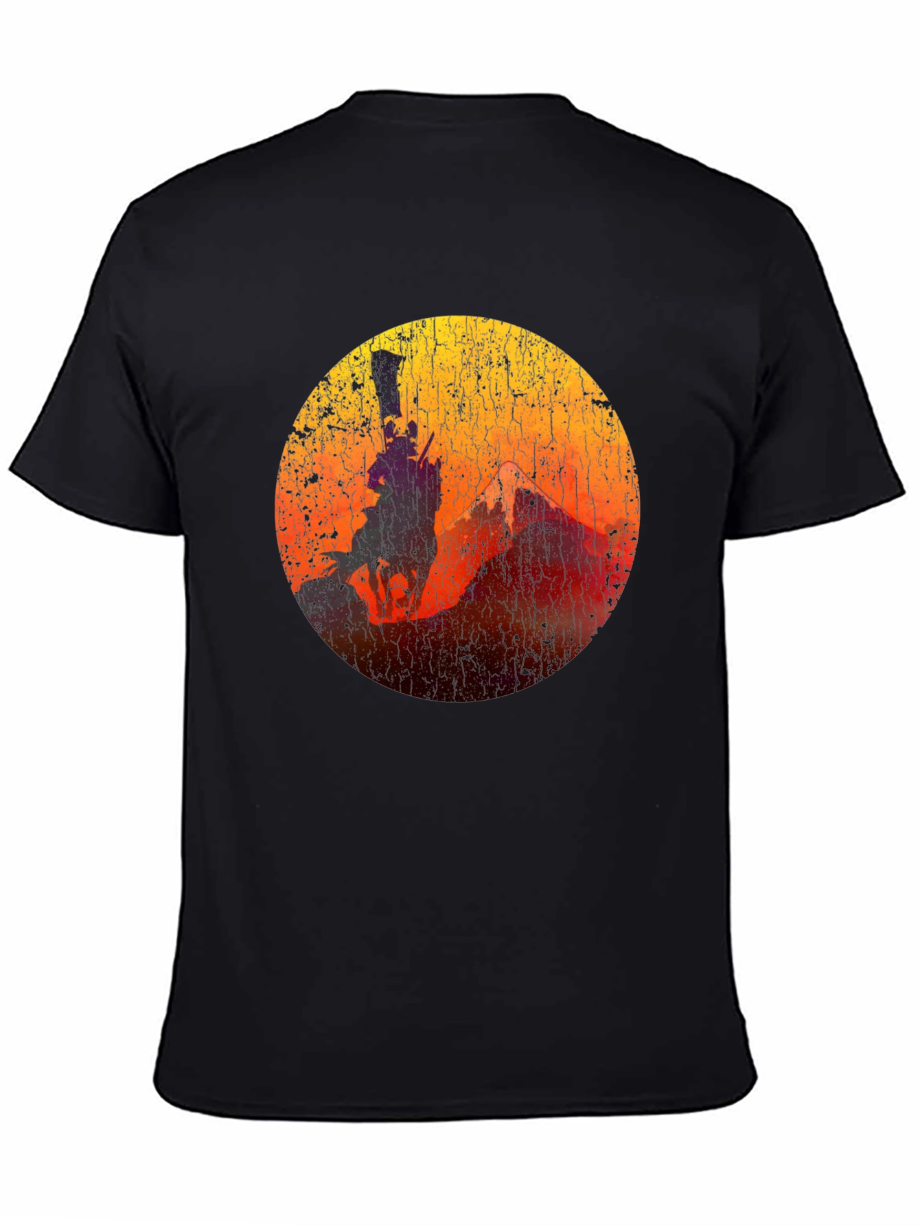 Black Sunset Rider T-Shirt - Vintage Cowboy Graphic Tee view 4