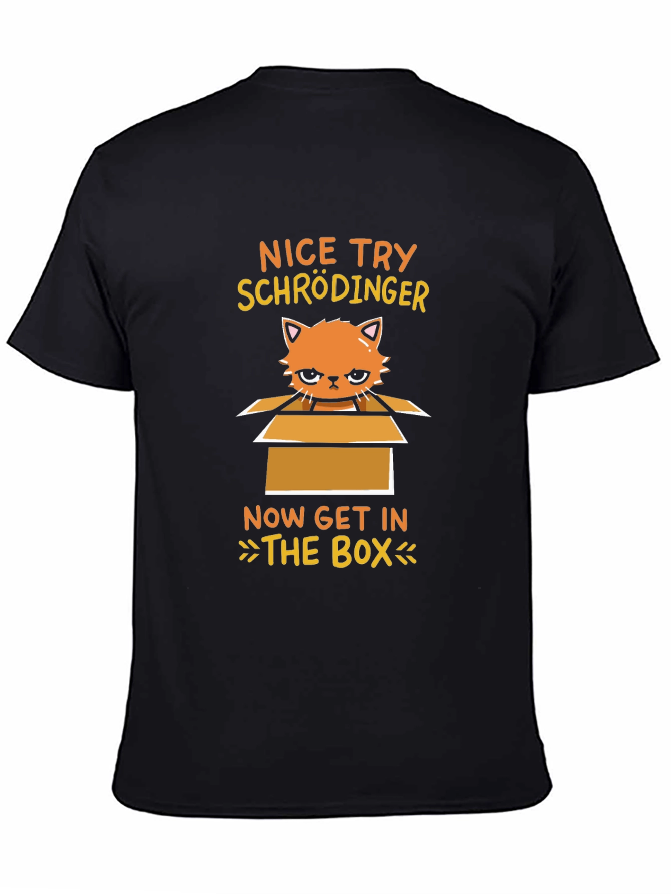 Black Schrödinger's Cat T-Shirt: Funny Science Tee view 4