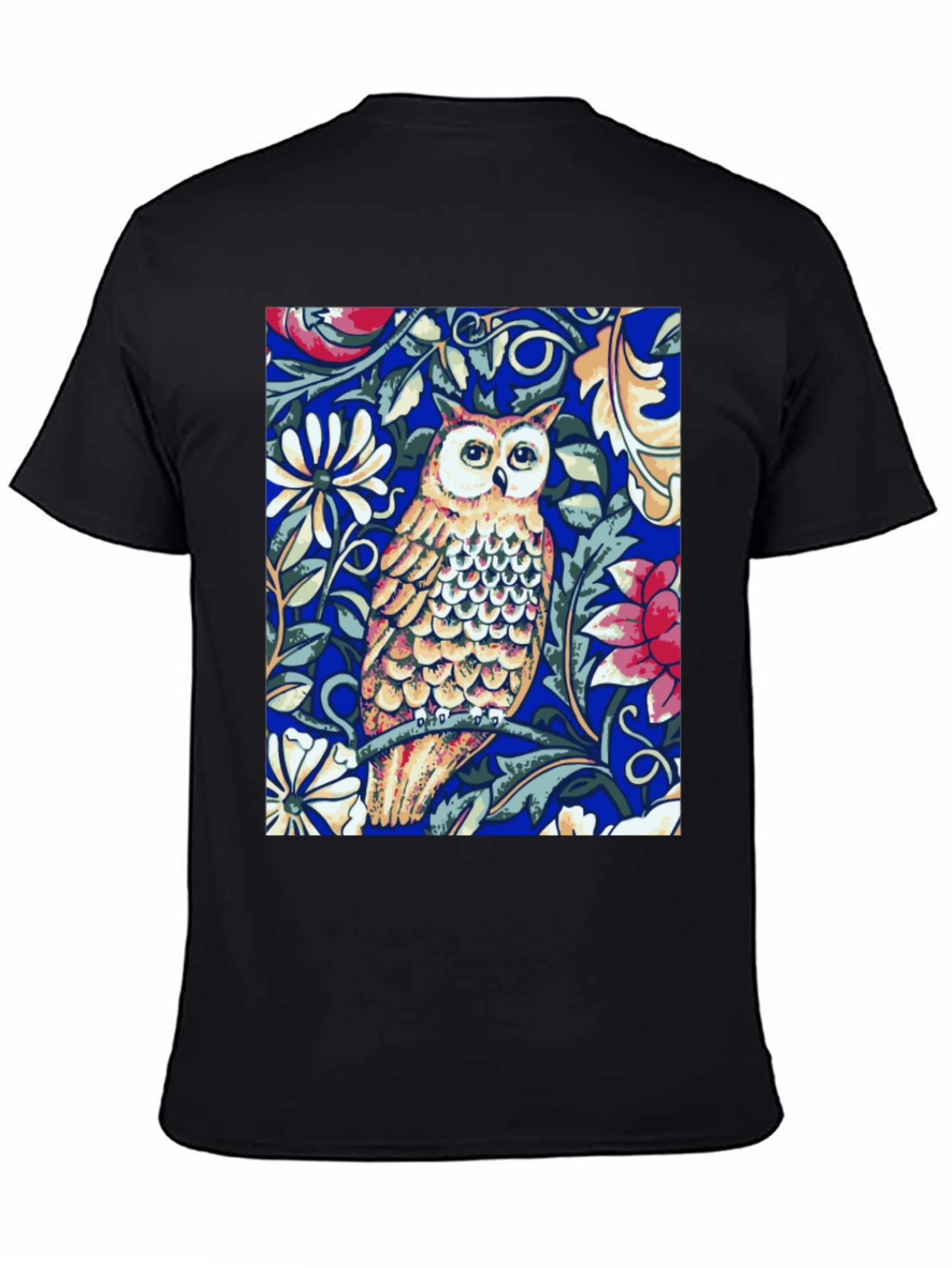 Black Owl Floral T-Shirt - Unique Graphic Tee view 4