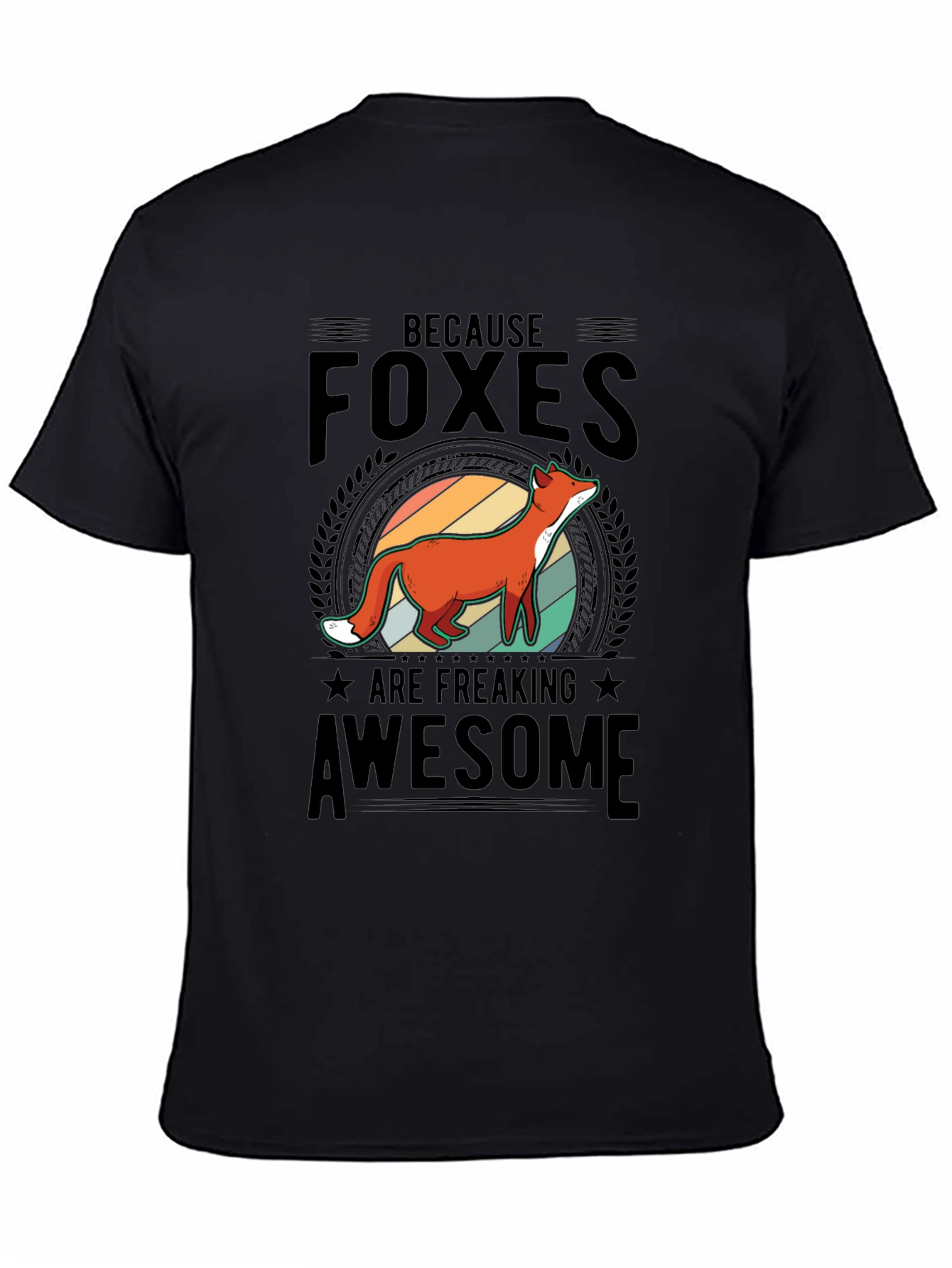 Black Foxes are Awesome Graphic T-Shirt view 4