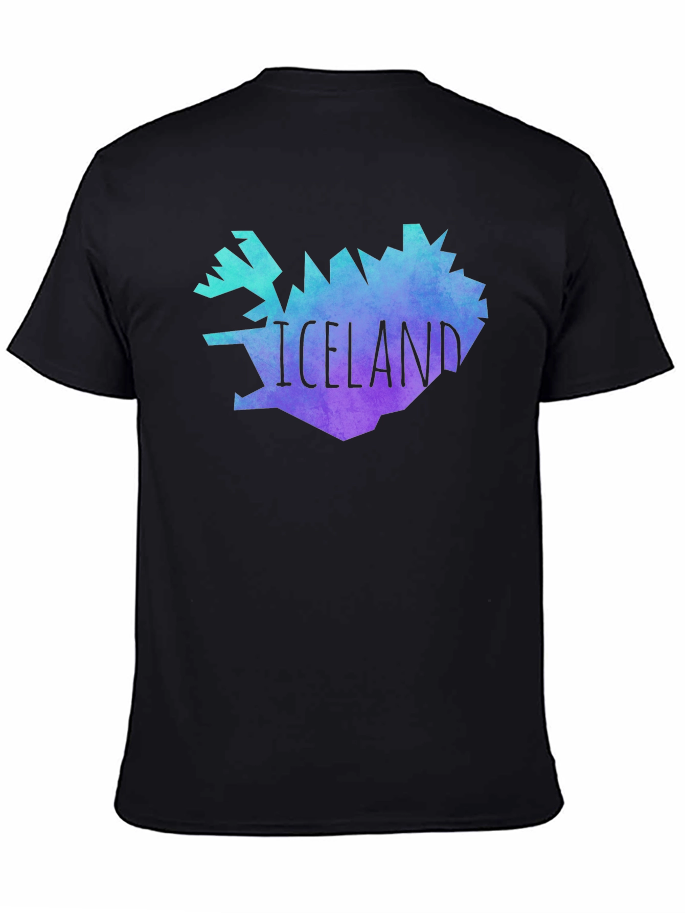 Black Iceland Map Graphic Tee - Black Unisex T-Shirt view 4