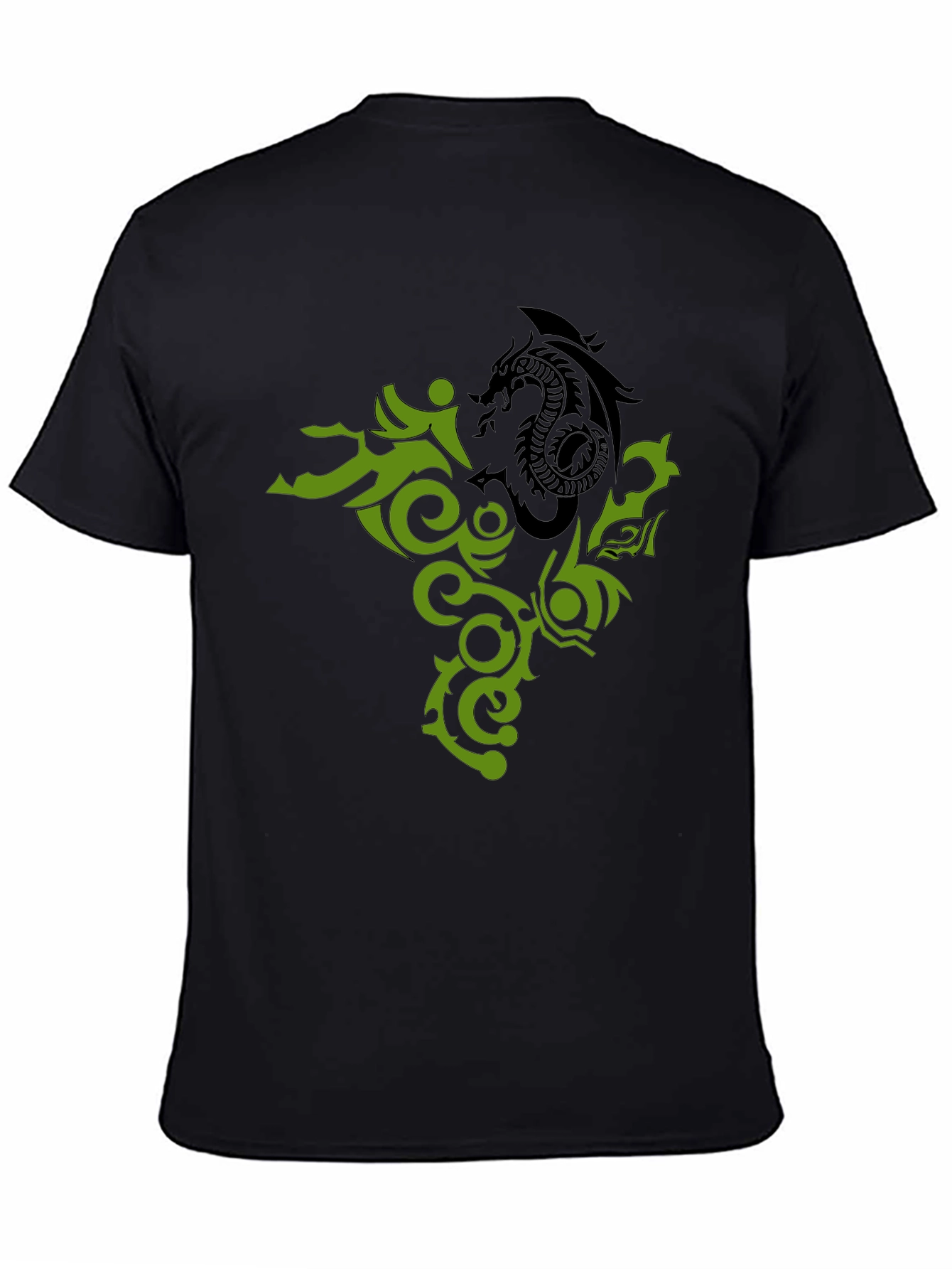 Black Dragon Tattoo Graphic Black T-Shirt view 4