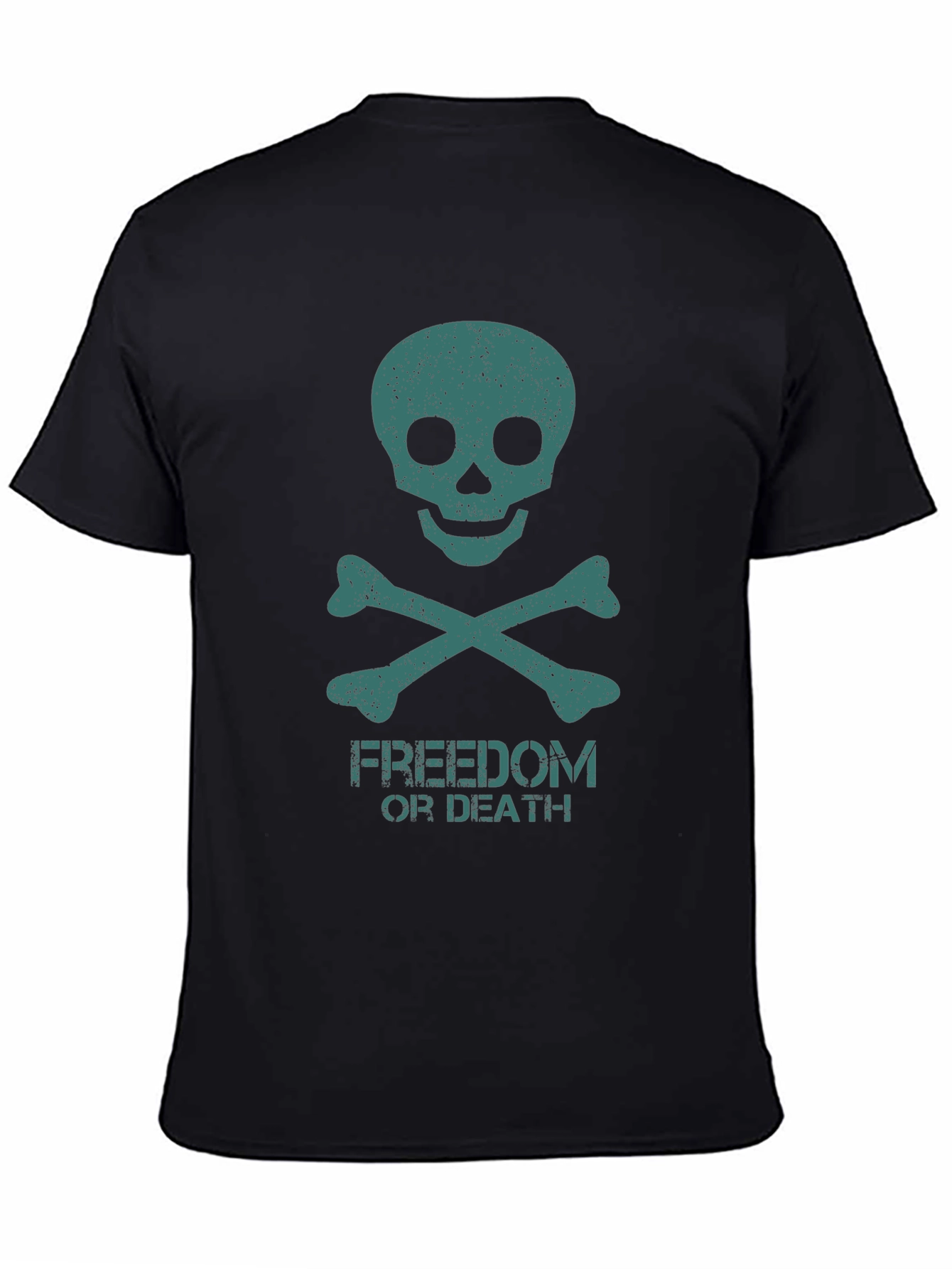 Black Freedom or Death Skull Graphic Tee view 4