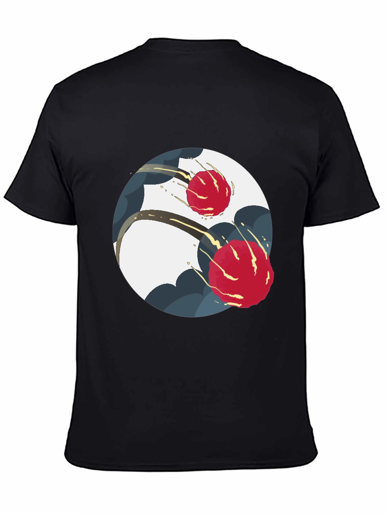 Black Modern Yin Yang Graphic Tee - Black view 4