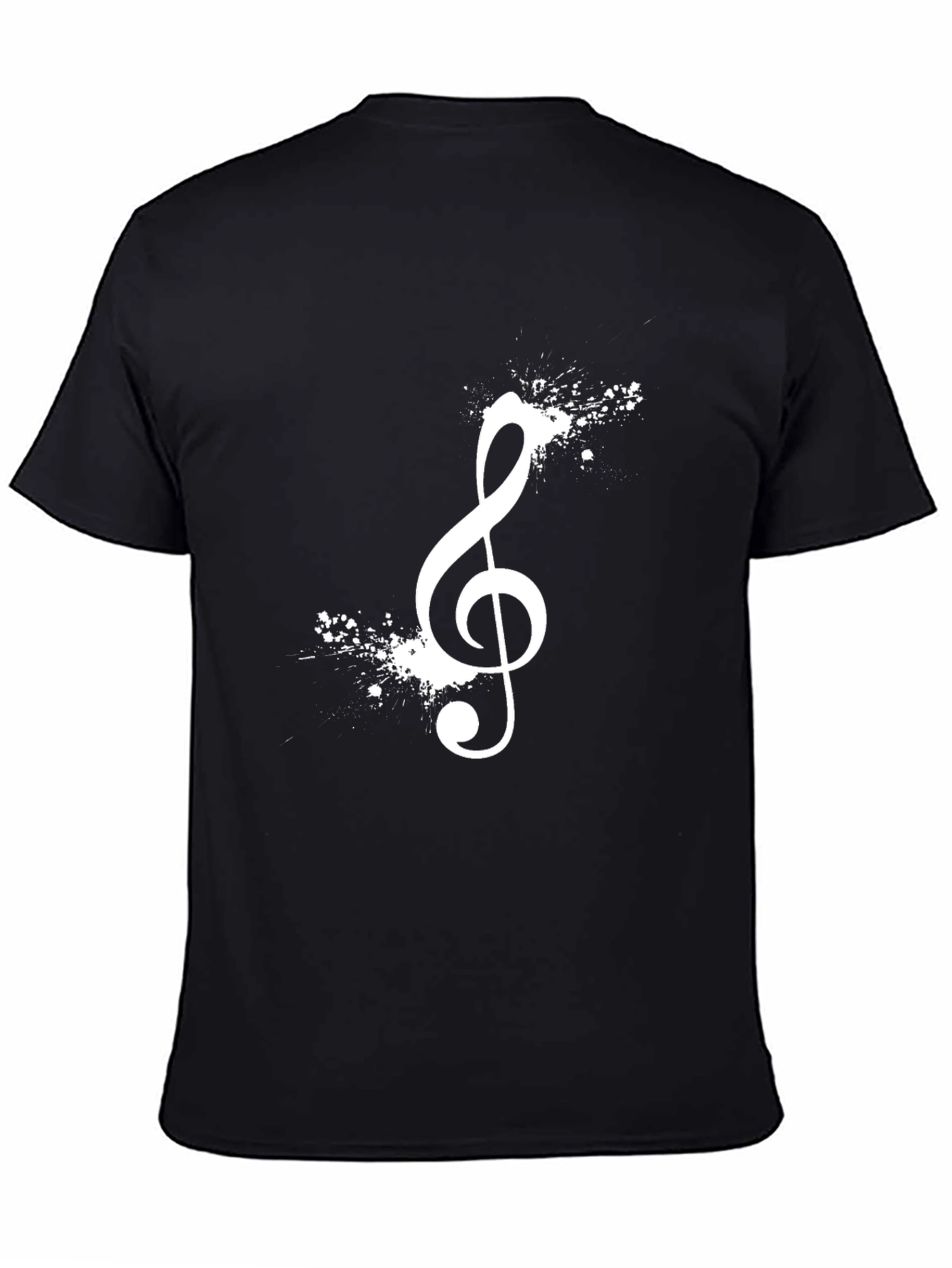Black Music Note Graphic Tee - Classic Black T-Shirt view 4