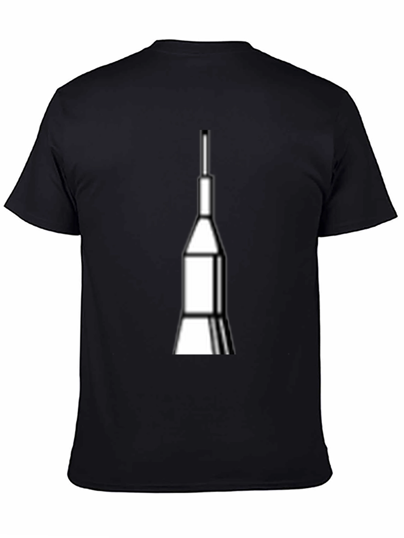Black Rocket Graphic Tee - Space Launch Design T-Shirt view 4