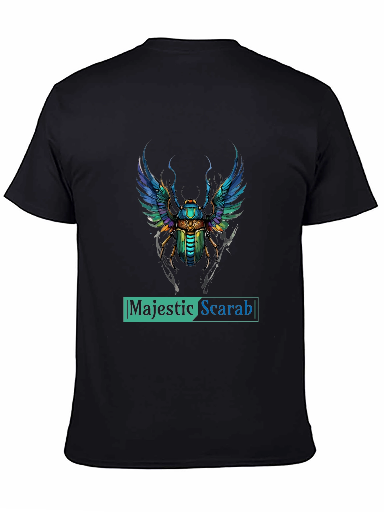 Black Majestic Scarab Graphic Tee - Premium Comfort Fit view 4