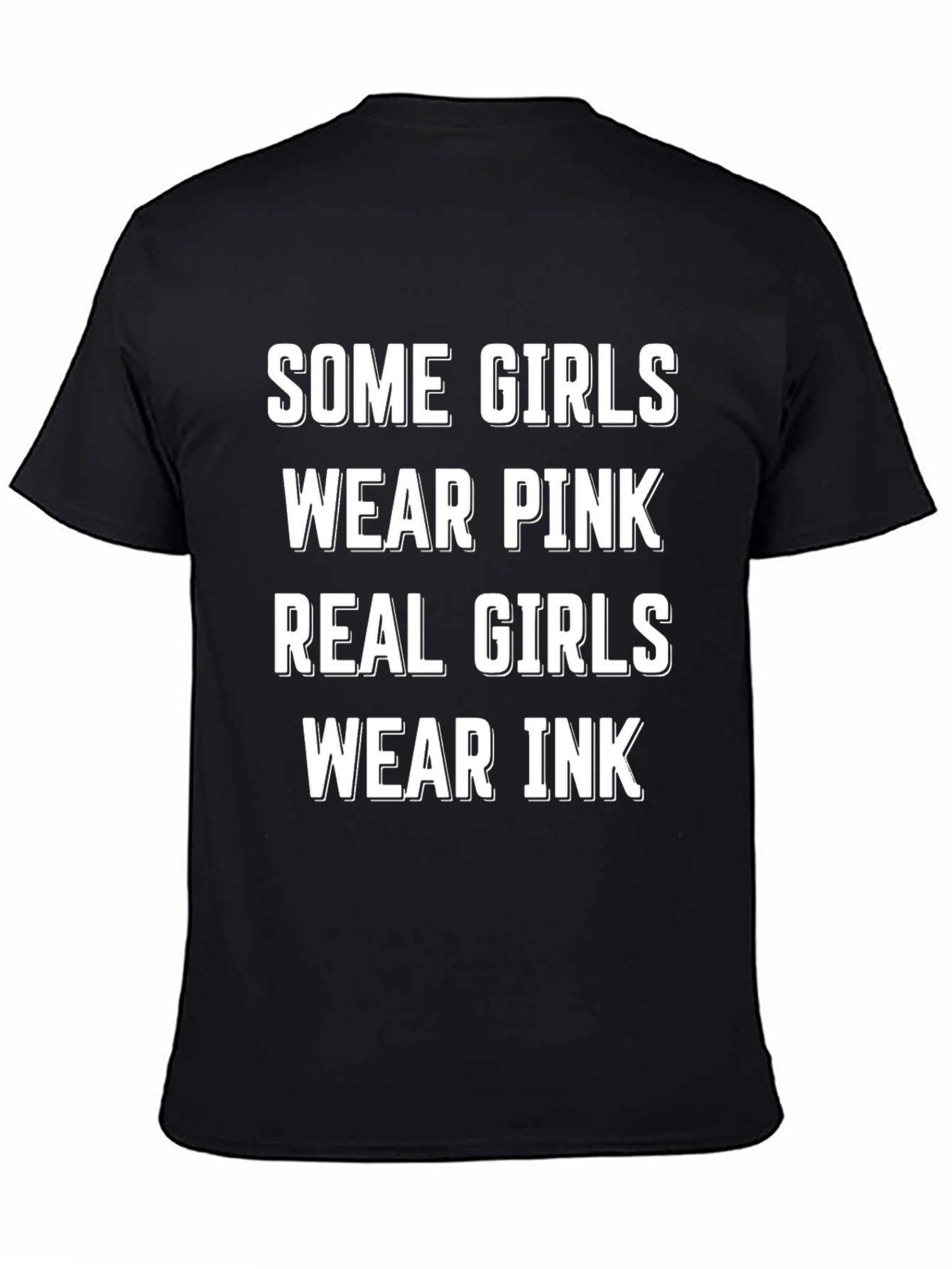 Black Real Girls Wear Ink T-Shirt - Funny Tattoo Tee view 4