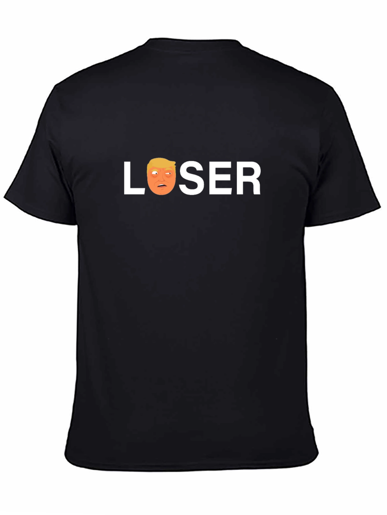 Black Loser Trump Graphic T-Shirt - Black Crew Neck Tee view 4