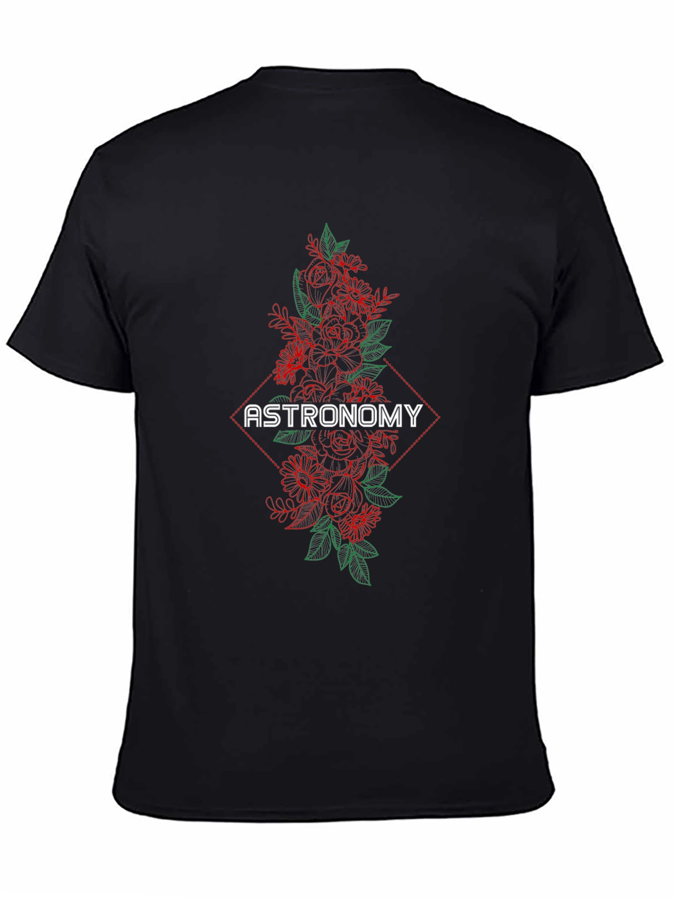 Black Astronomy Floral Graphic T-Shirt view 4