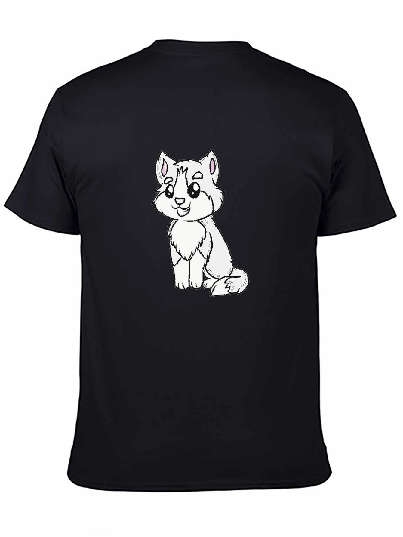 Black Cute Cartoon Animal Graphic Black T-Shirt view 4