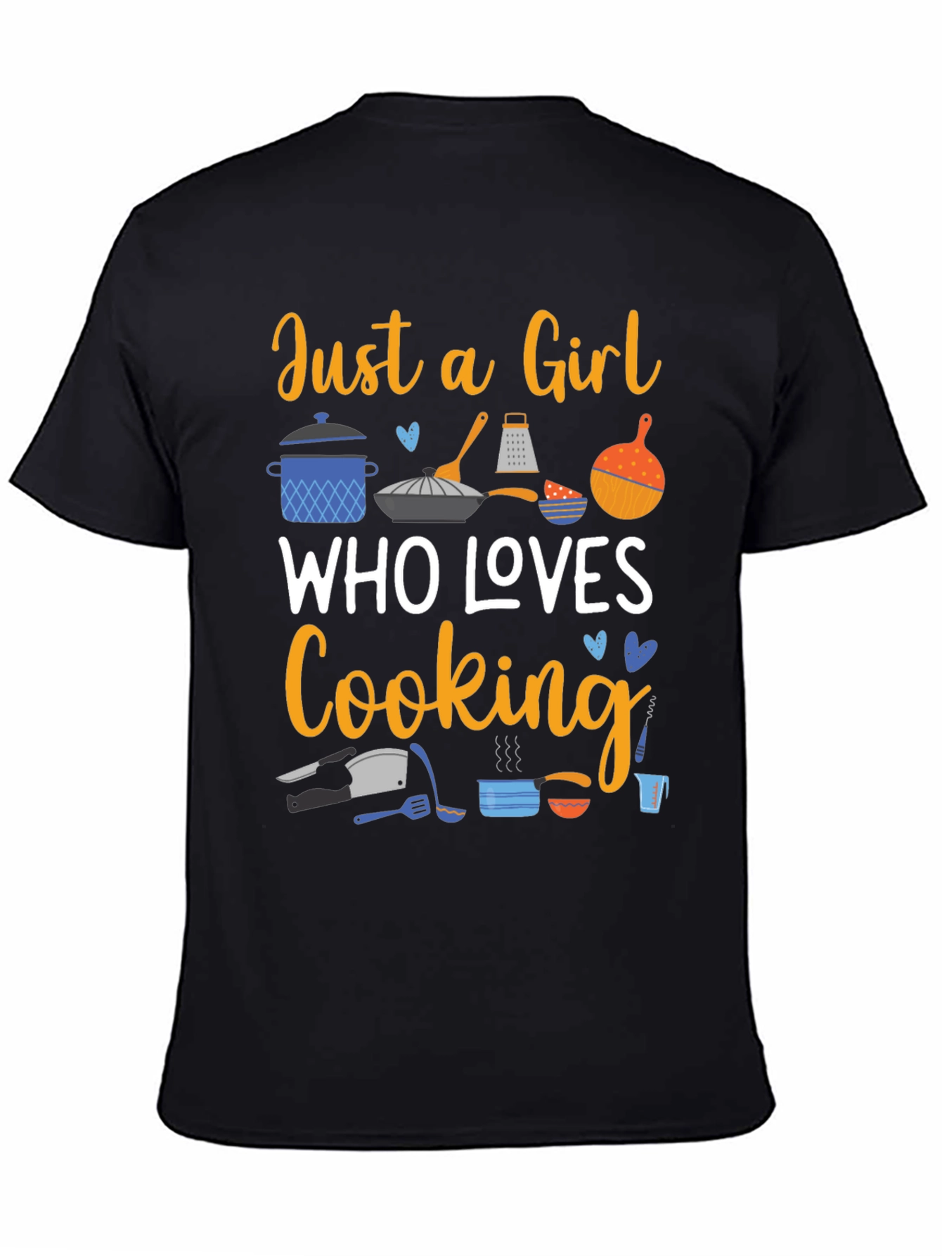 Black Just a Girl Who Loves Cooking T-Shirt view 4