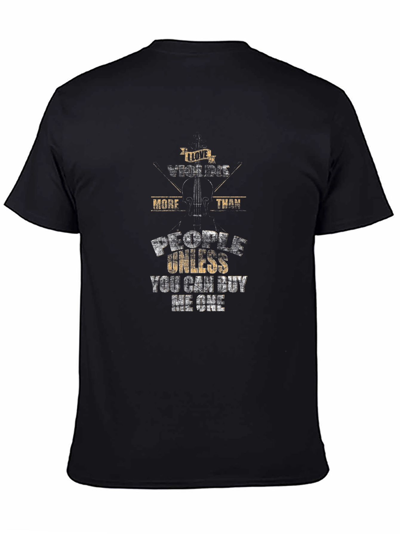Black Violins T-Shirt - I Love Violins More Than People view 4