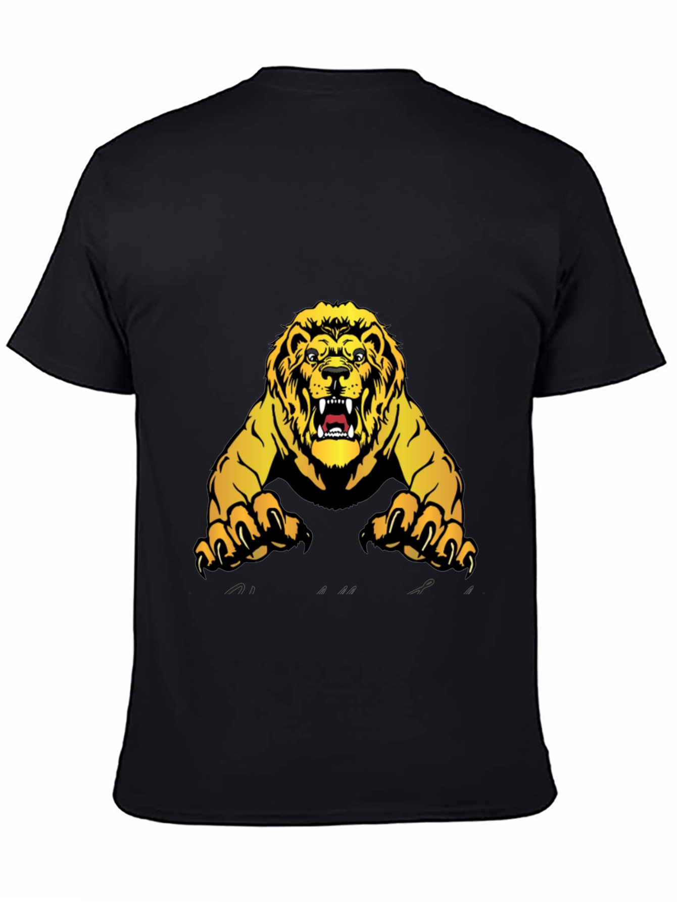 Black Lion Graphic Black T-Shirt - Fierce Style view 4