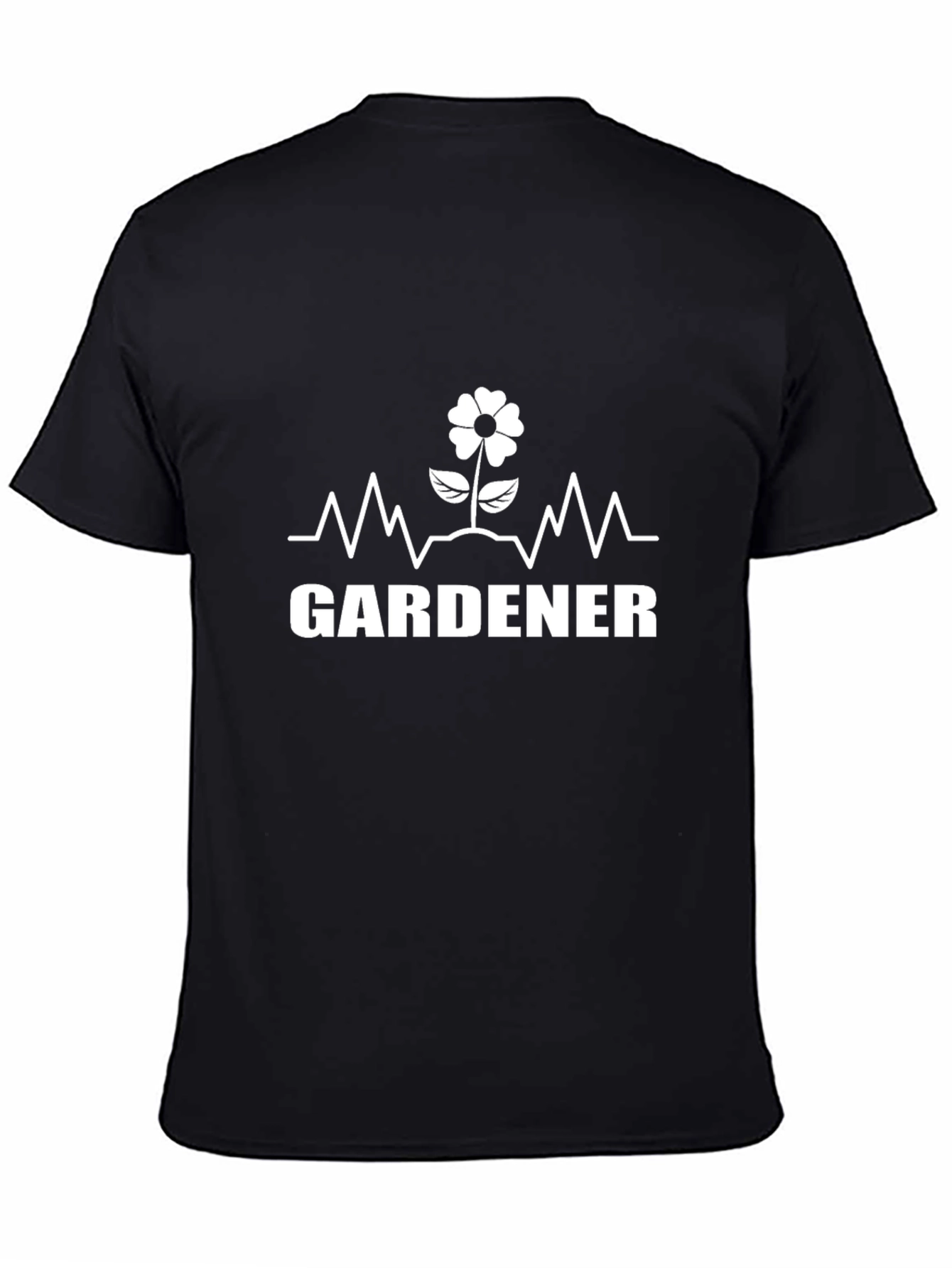 Black Gardener Heartbeat Graphic T-Shirt view 4