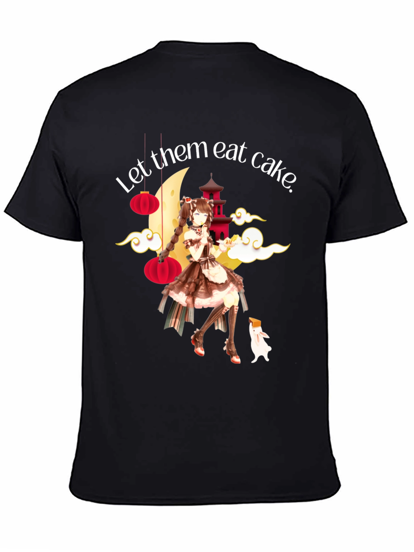 Black Let Them Eat Cake Anime T-Shirt view 4