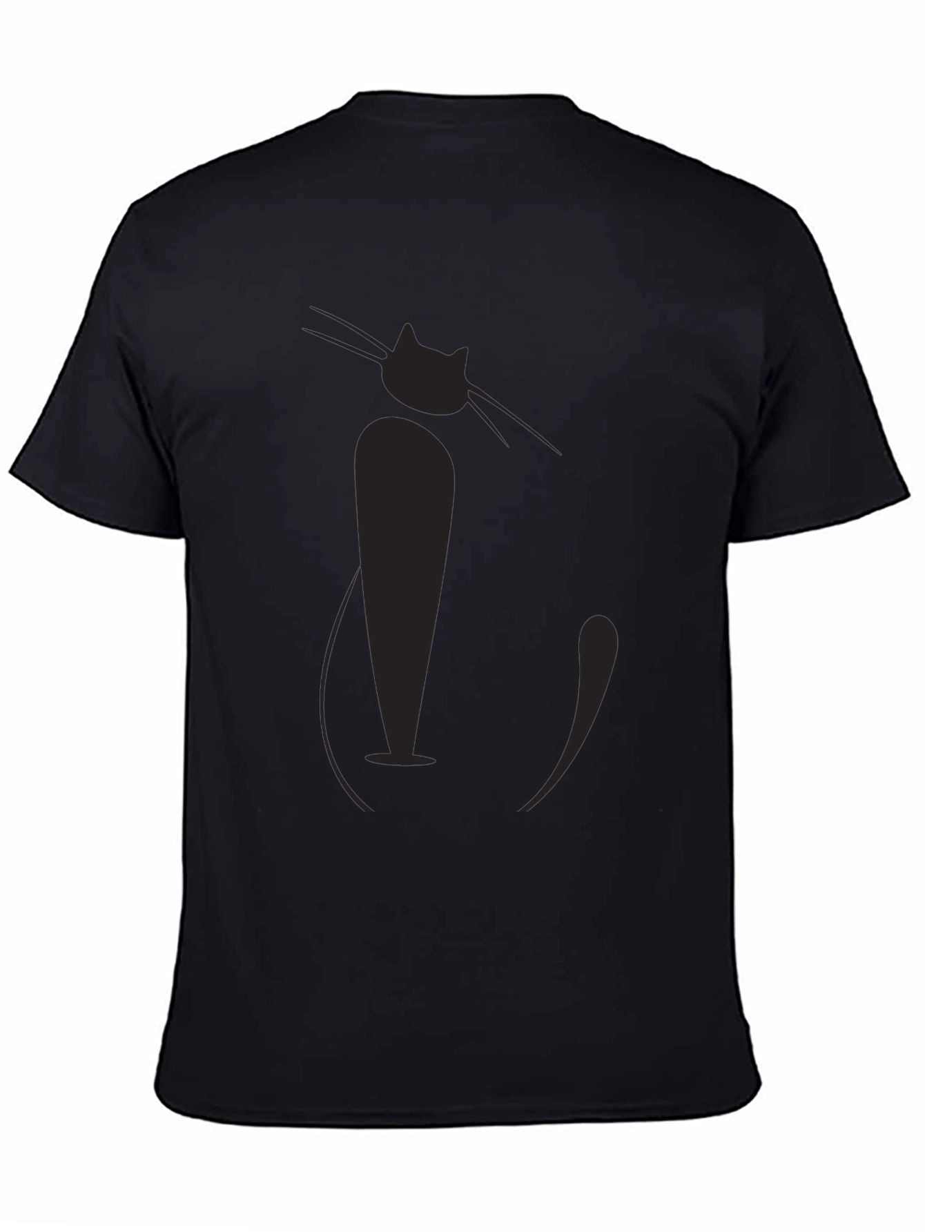 Black Stylish Black Cat Graphic Tee - Men's Casual T-Shirt view 4