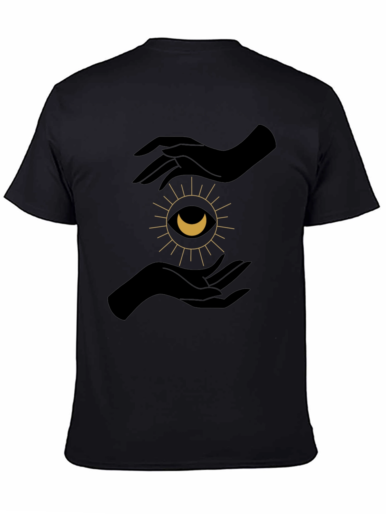Black Mystic Hands Graphic Tee - Stylish Unisex T-Shirt view 4
