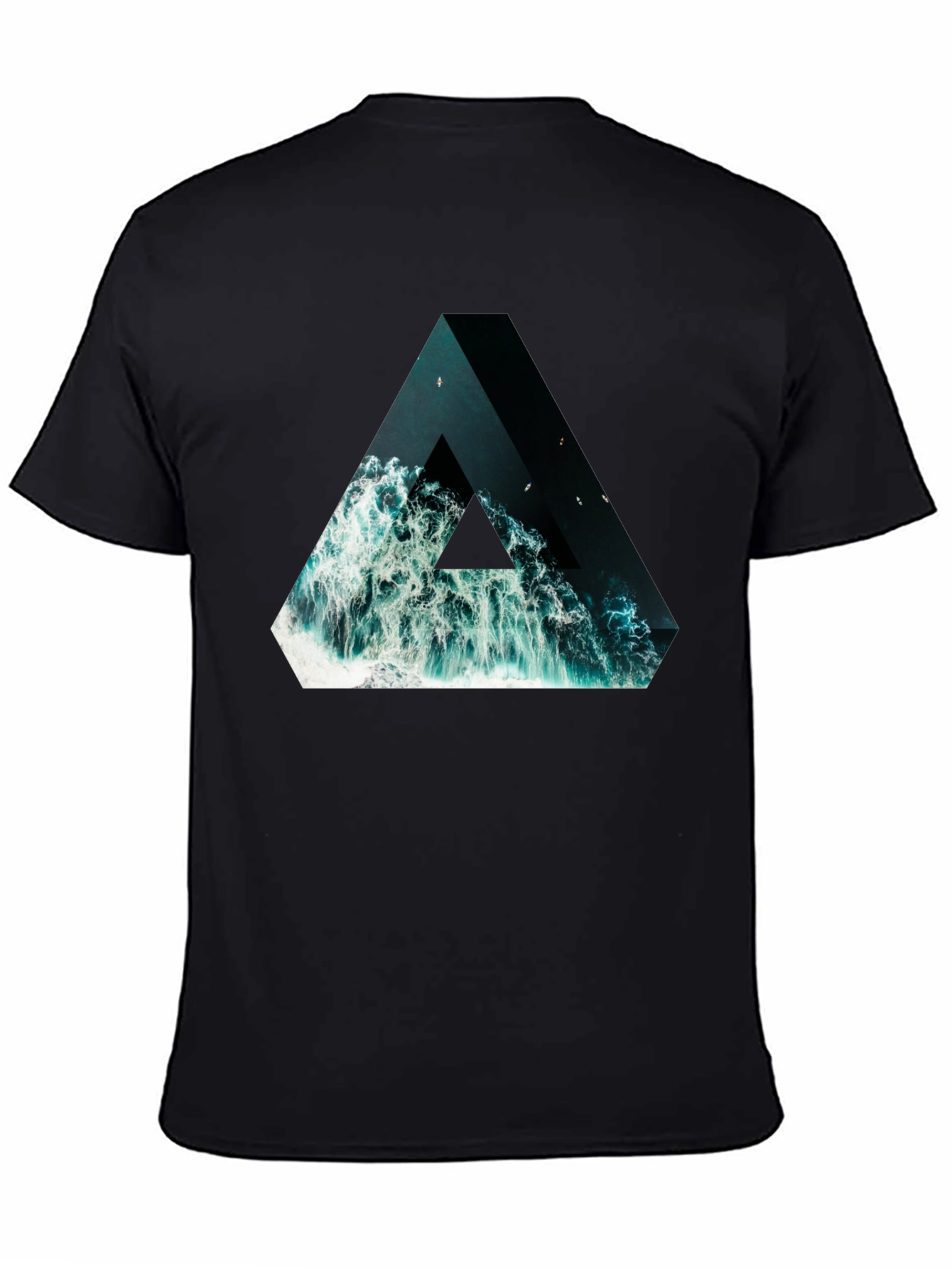 Black Ocean Triangle Graphic Tee - Unique Design! view 4