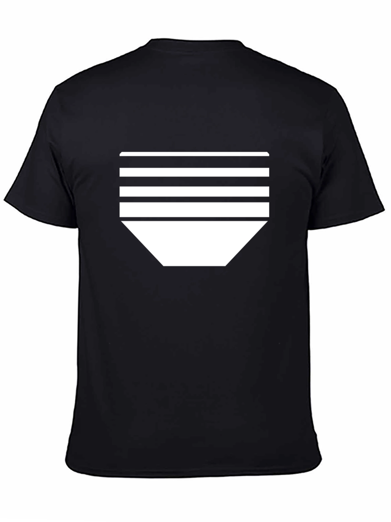 Black Modern Striped Tee - Black Graphic T-Shirt view 4