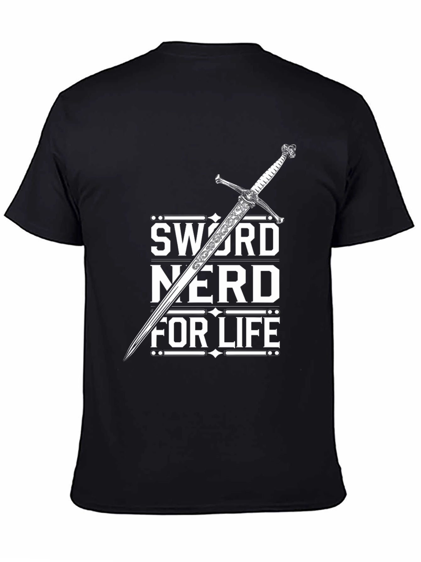 Black Sword Nerd For Life Black T-Shirt view 4