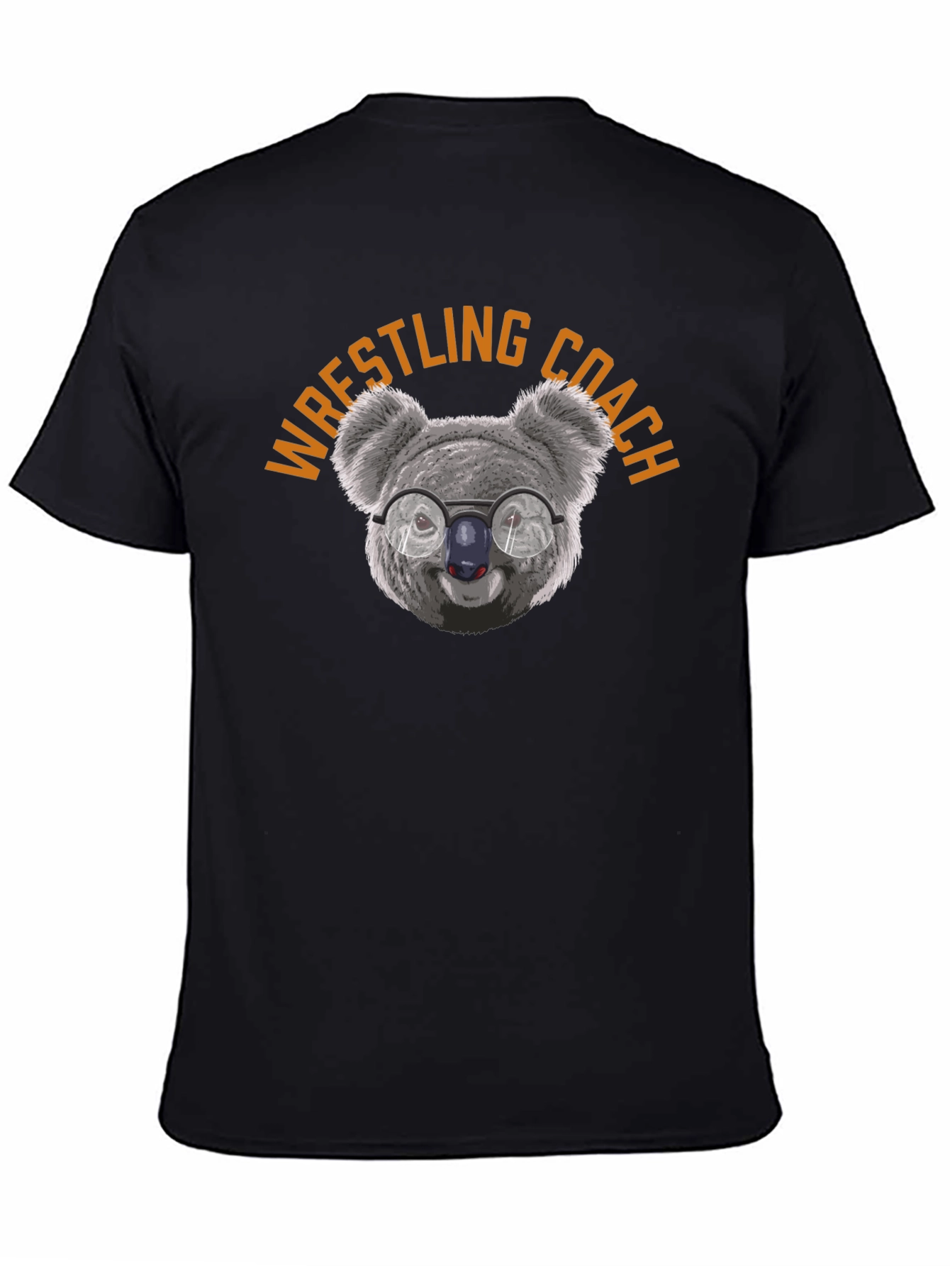 Black Wrestling Coach Koala T-Shirt - Funny Graphic Tee view 4