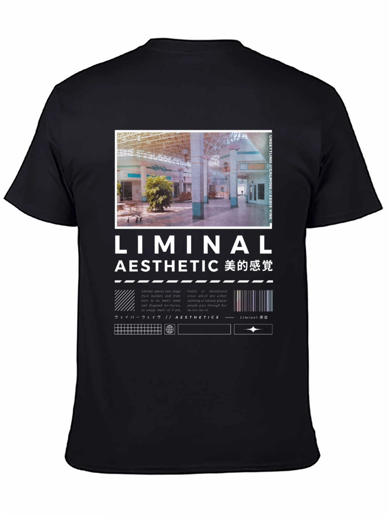 Black Liminal Aesthetic Graphic T-Shirt view 4