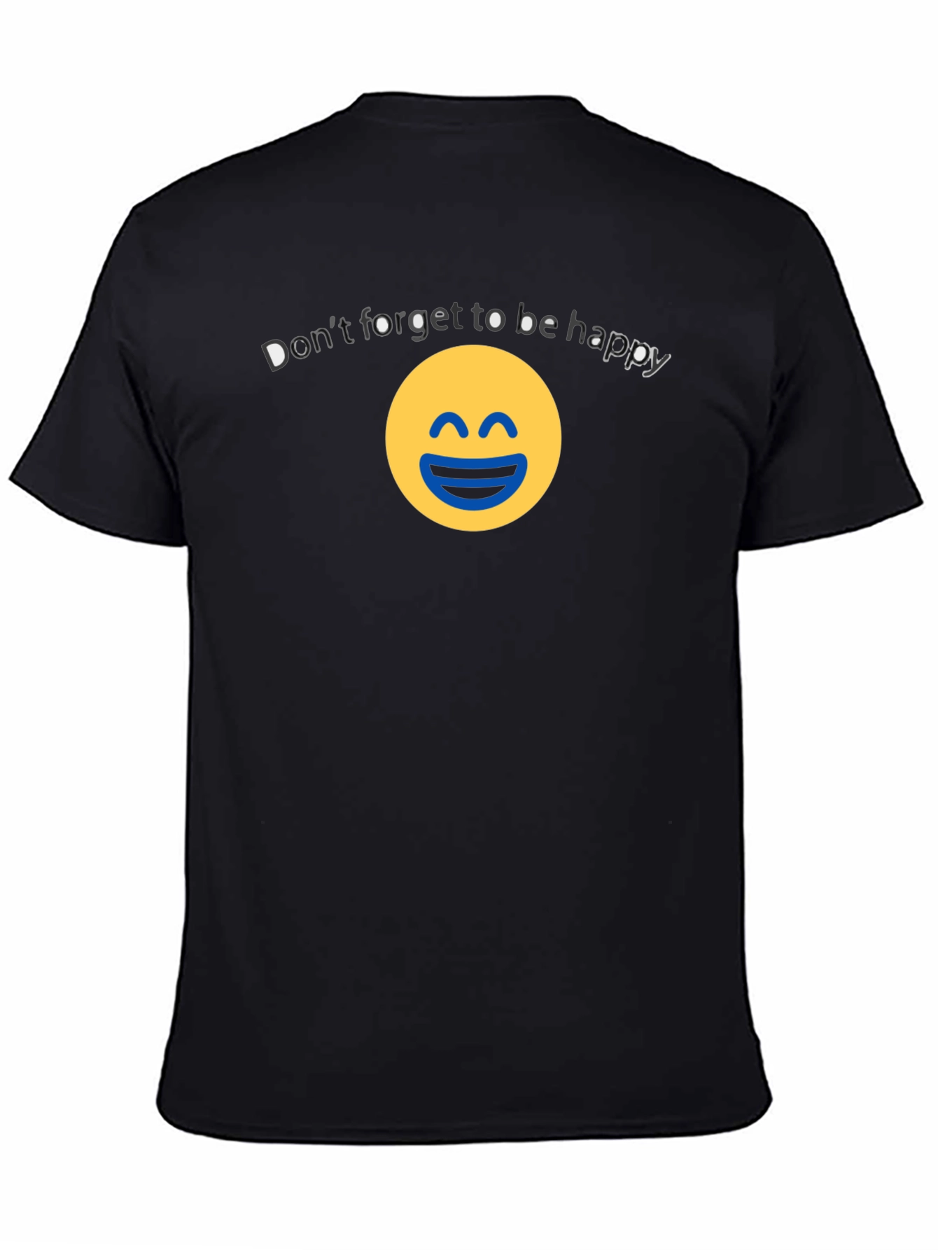 Black Be Happy Graphic Tee - Unisex Cotton Blend view 4