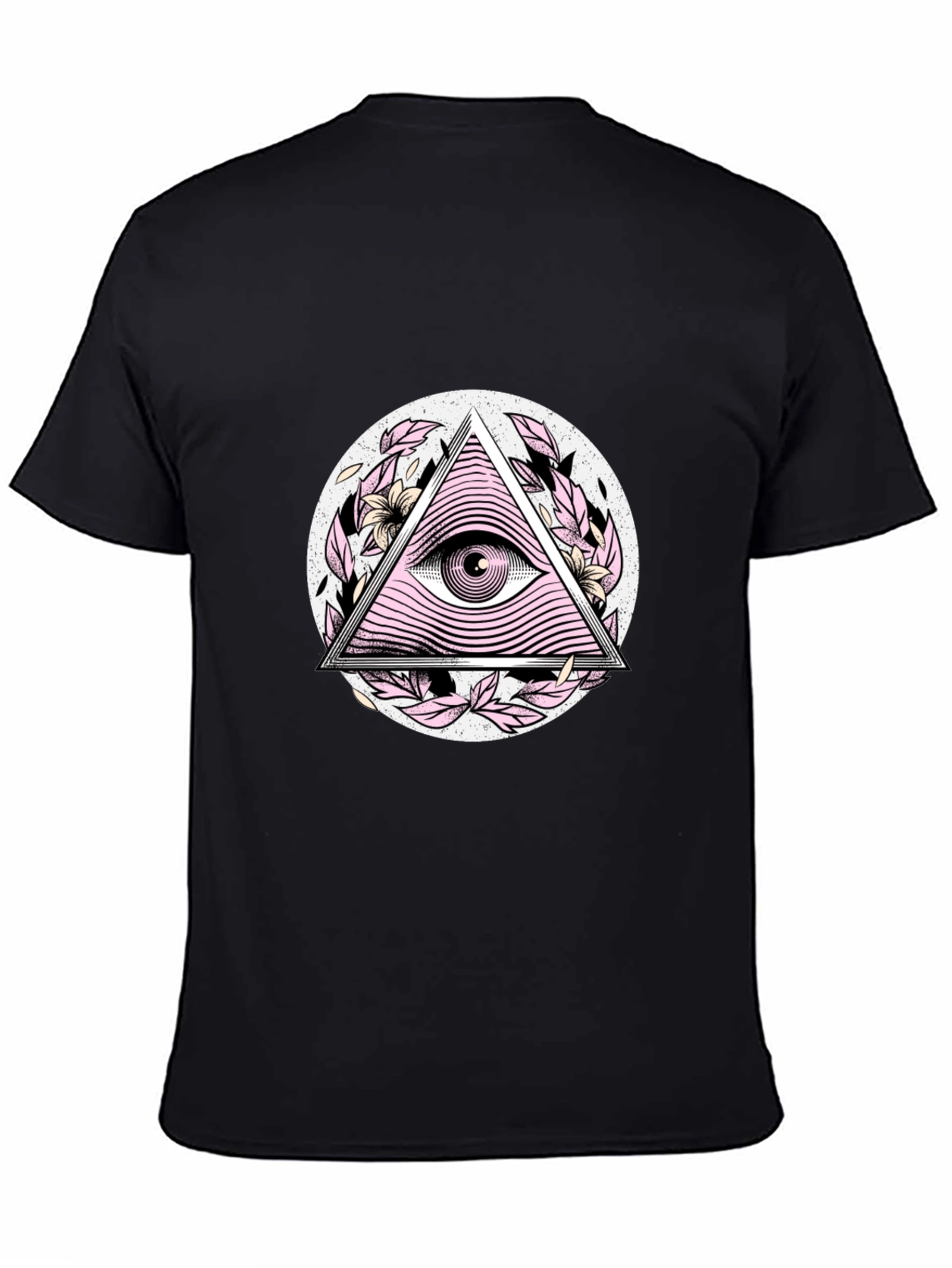 Black All Seeing Eye Graphic Black T-Shirt view 4