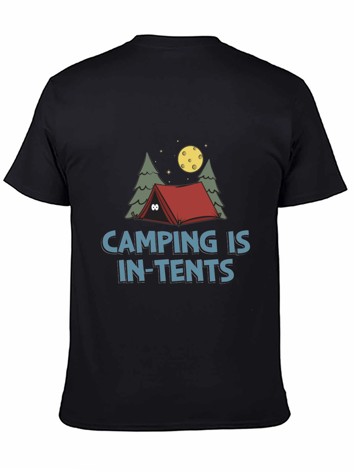 Black Camping Is In-Tents Funny Graphic Tee view 4