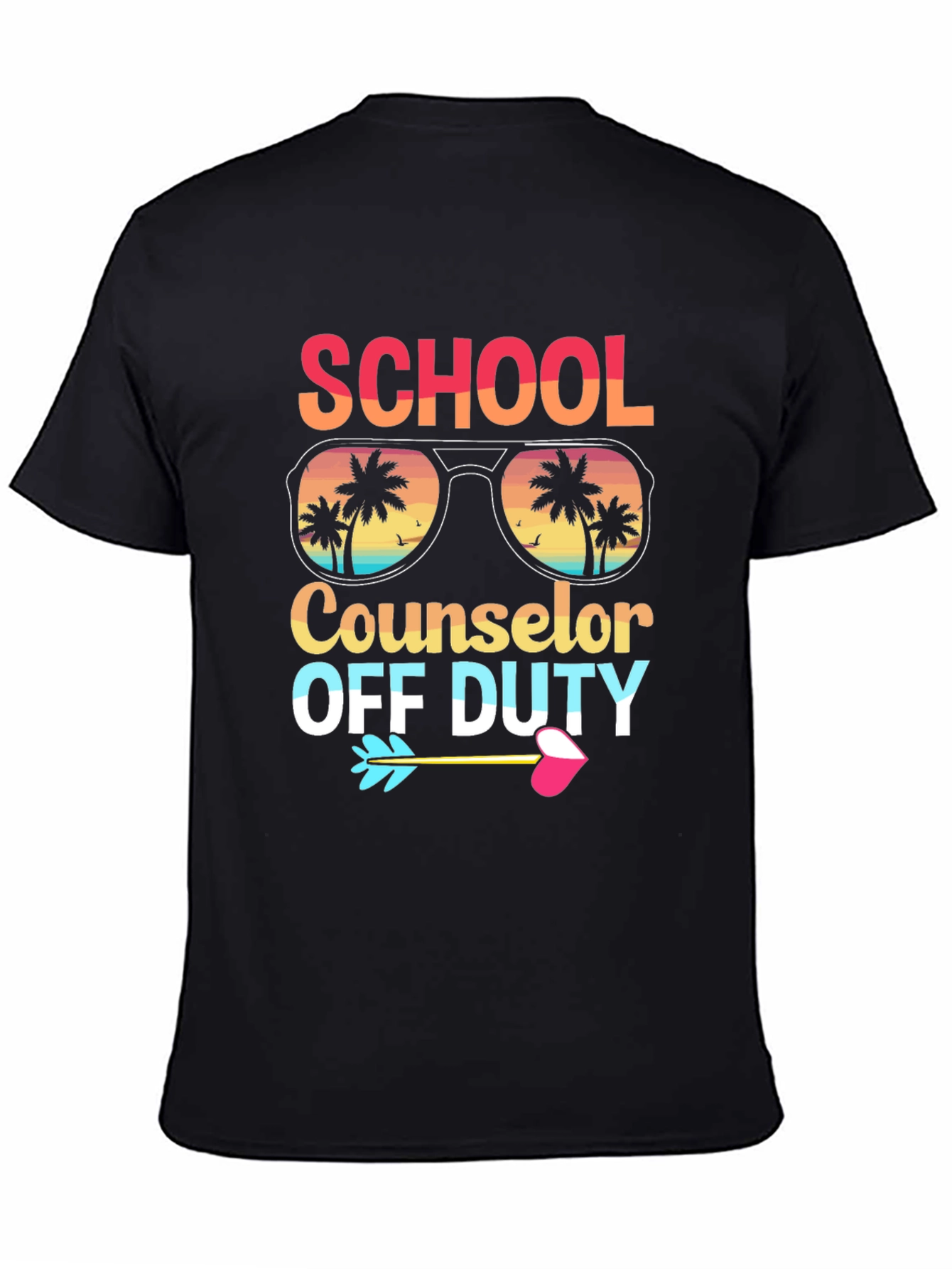 Black School Counselor Off Duty Graphic T-Shirt view 4