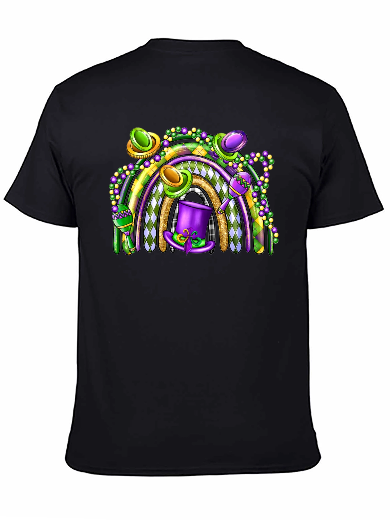 Mardi Gras Rainbow Graphic Tee - 4