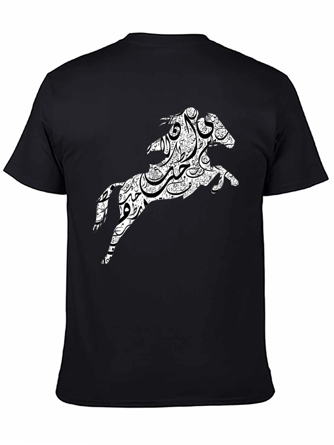 Black Black Tee with Horse Graphic view 4
