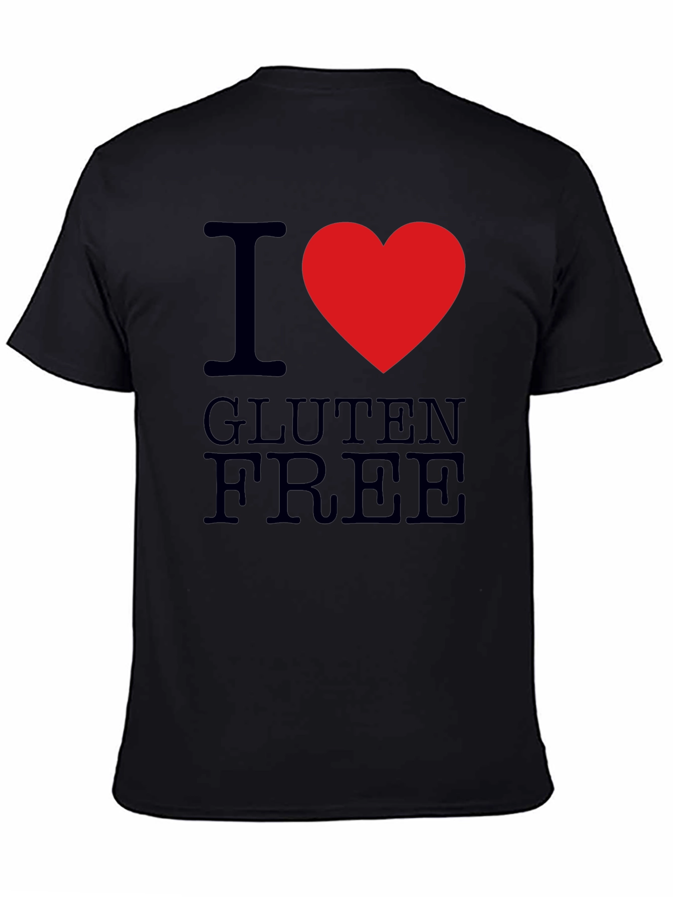 Black I Heart Gluten Free T-Shirt - Mens Black Tee view 4