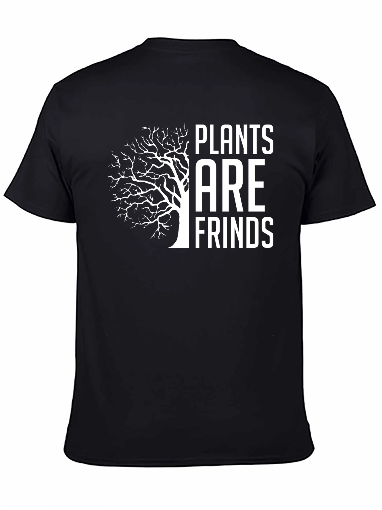 Black Plants Are Friends Graphic Tee - Black Cotton Casual view 4