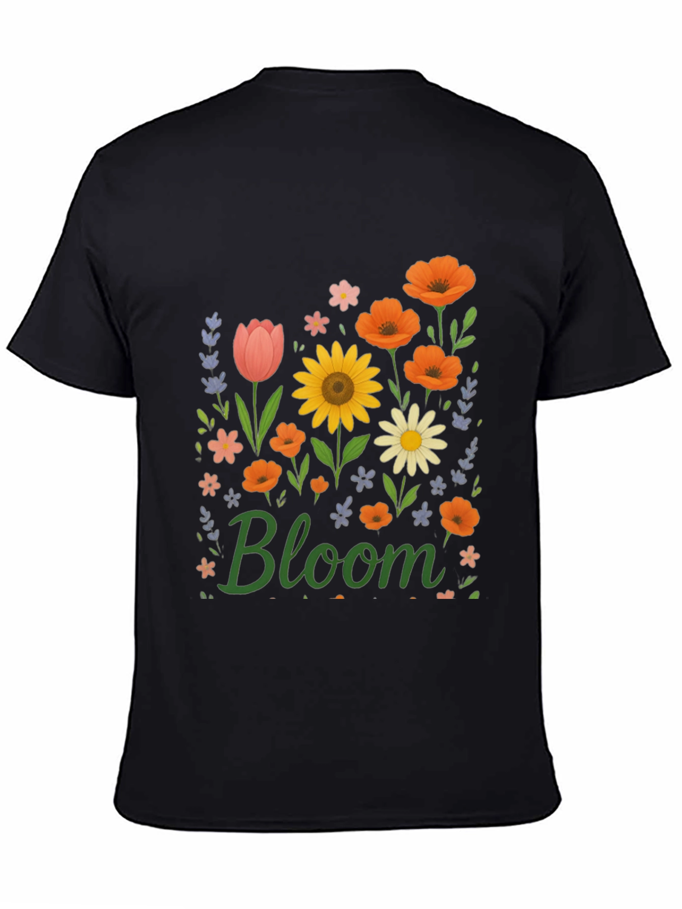 Black Bloom Floral Graphic T-Shirt - Black view 4