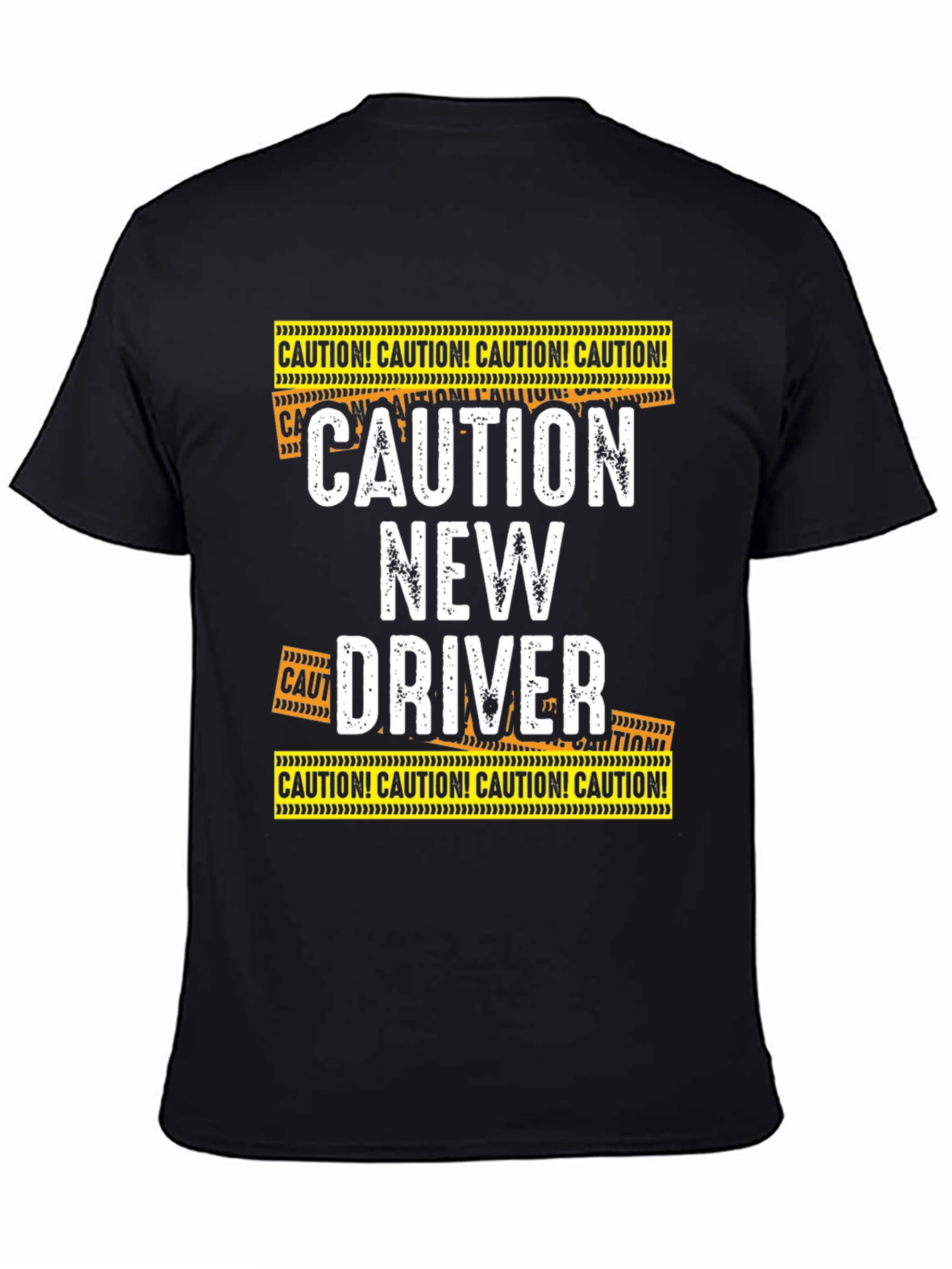 Black Caution New Driver T-Shirt Funny Gift Idea view 4