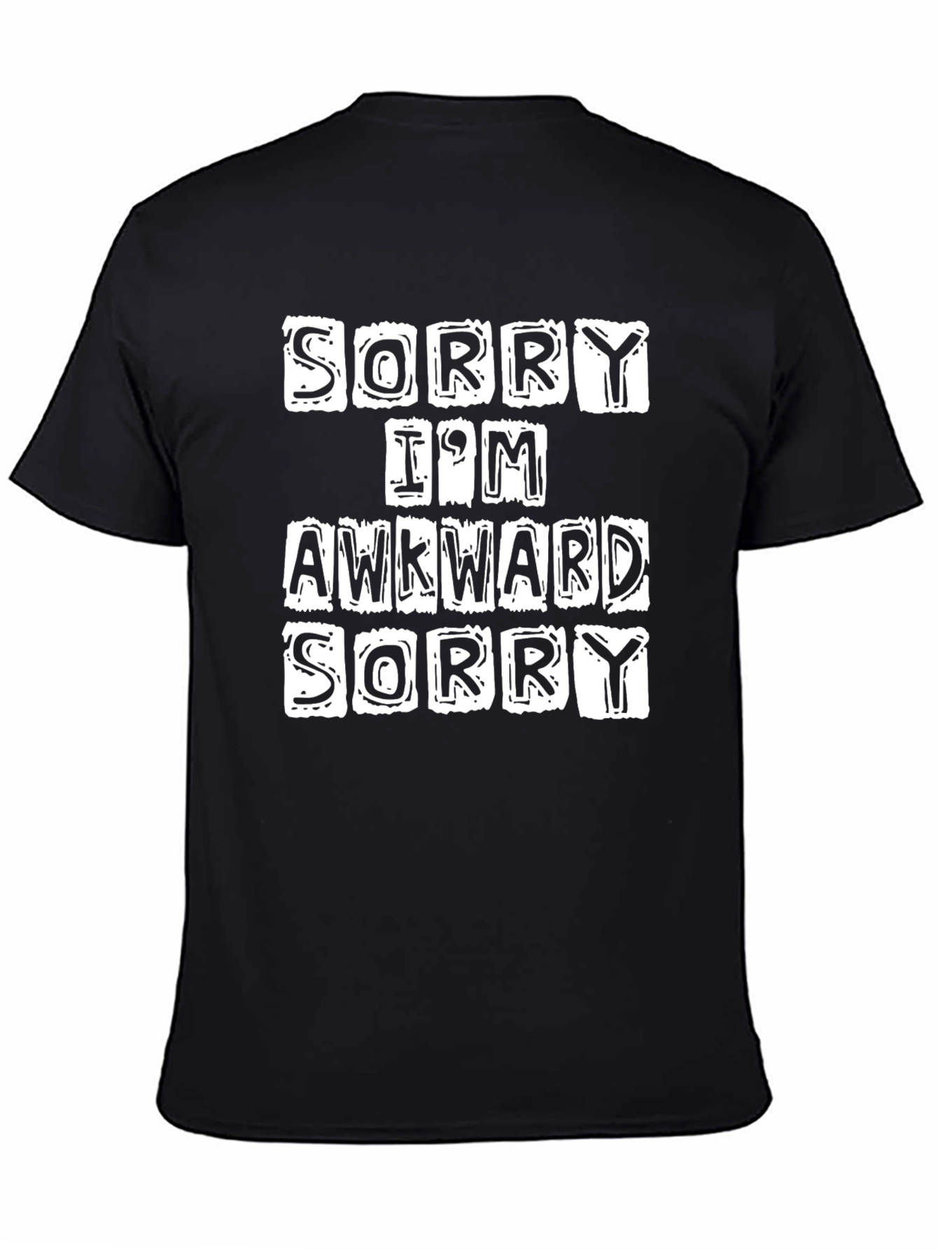 Black Awkward Sorry Graphic Tee - Comfortable Cotton Blend view 4
