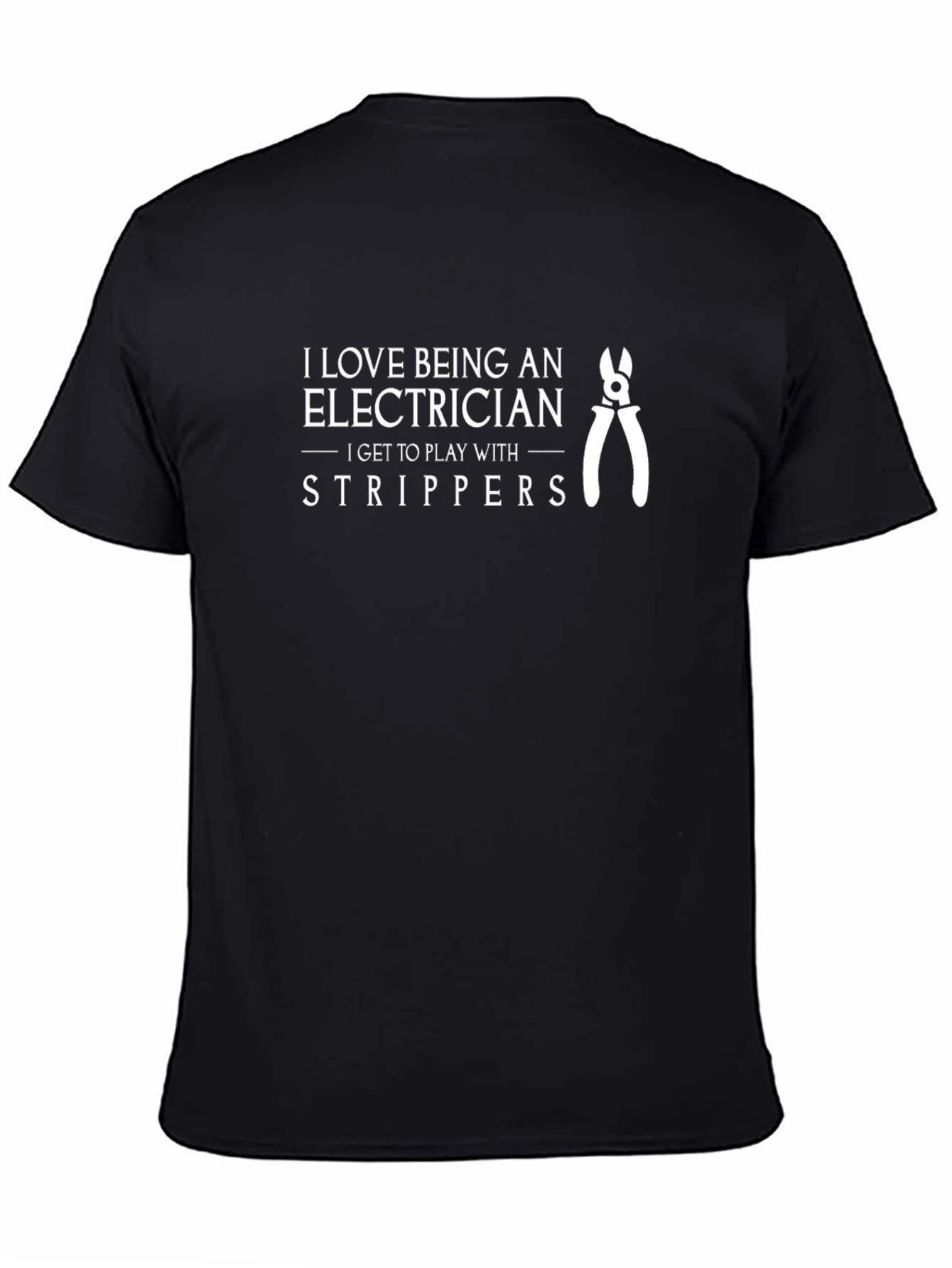 Black Electrician Strippers Graphic Tee - Funny Humor Gift view 4