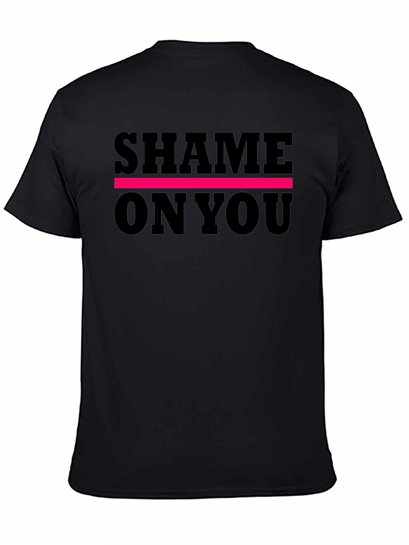 Black Shame On You Graphic Tee - Bold Statement Shirt view 4