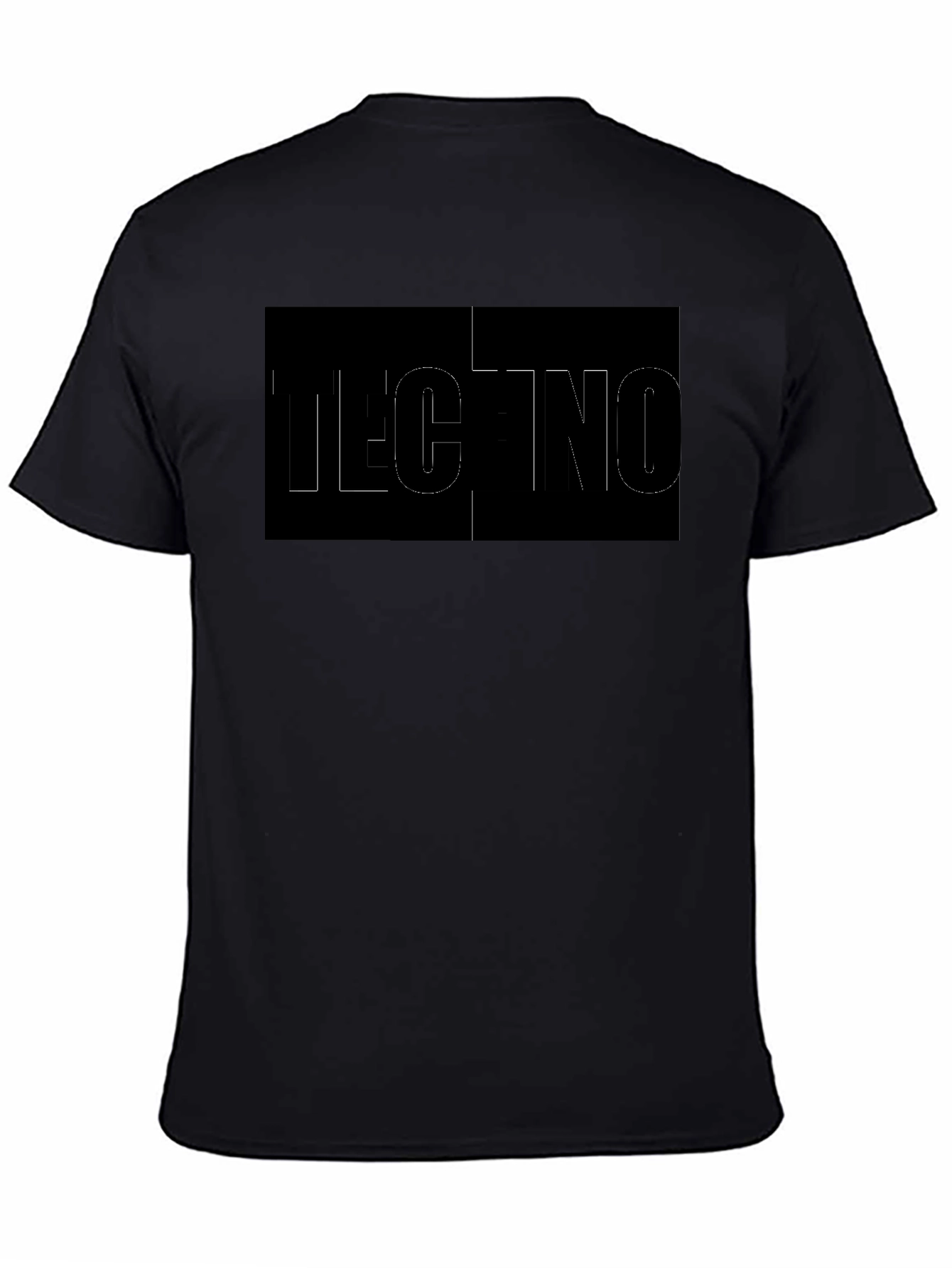 Black Techno Graphic Tee - Stylish Men's Black T-Shirt view 4
