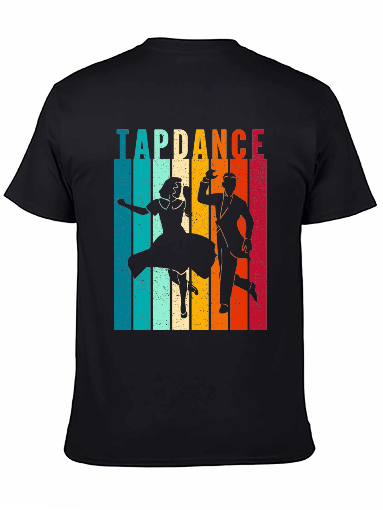 Black Retro Tap Dance T-Shirt - Vintage Dancer Tee view 4
