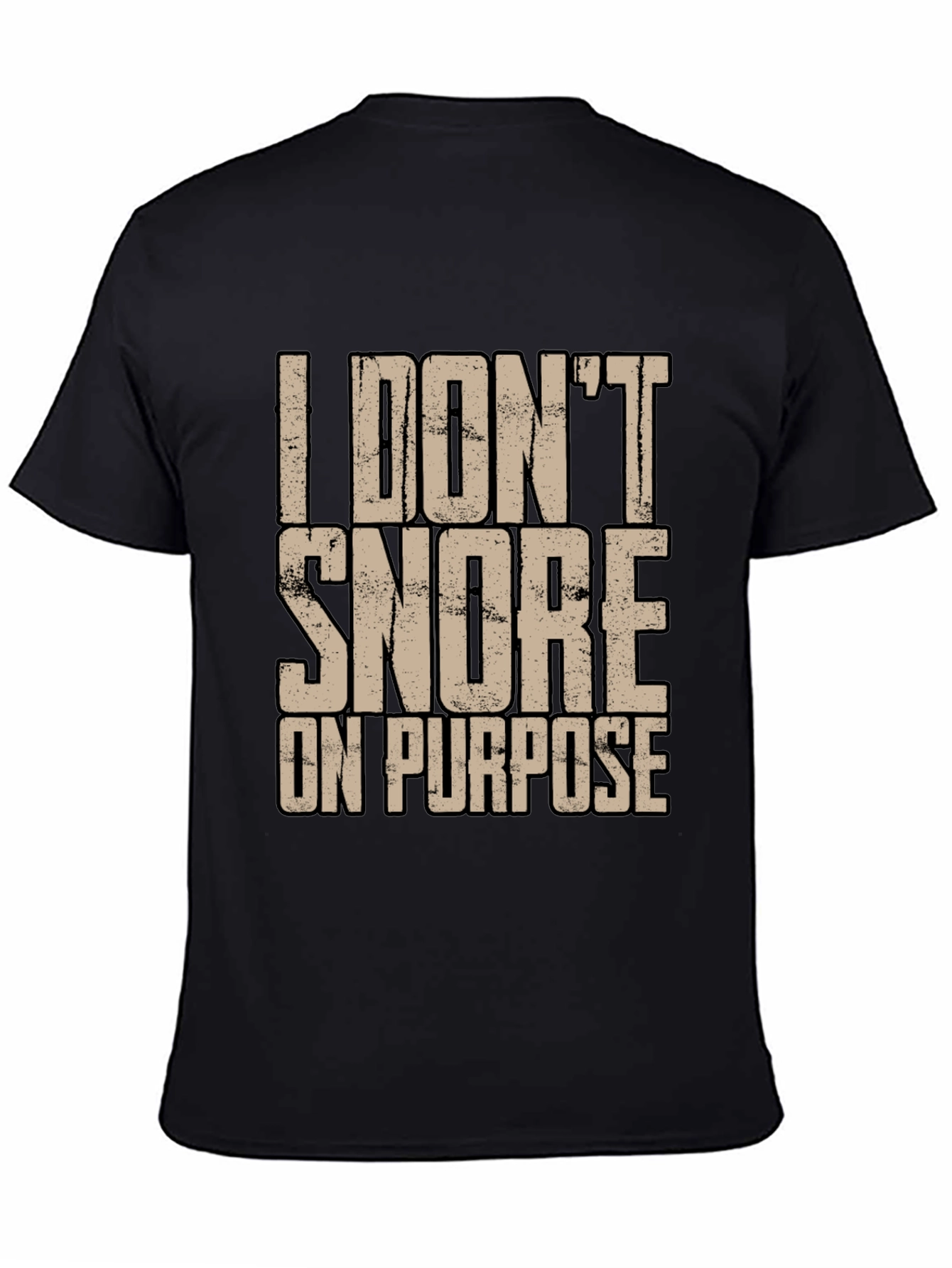 Black I Don't Snore On Purpose Graphic T-Shirt view 4