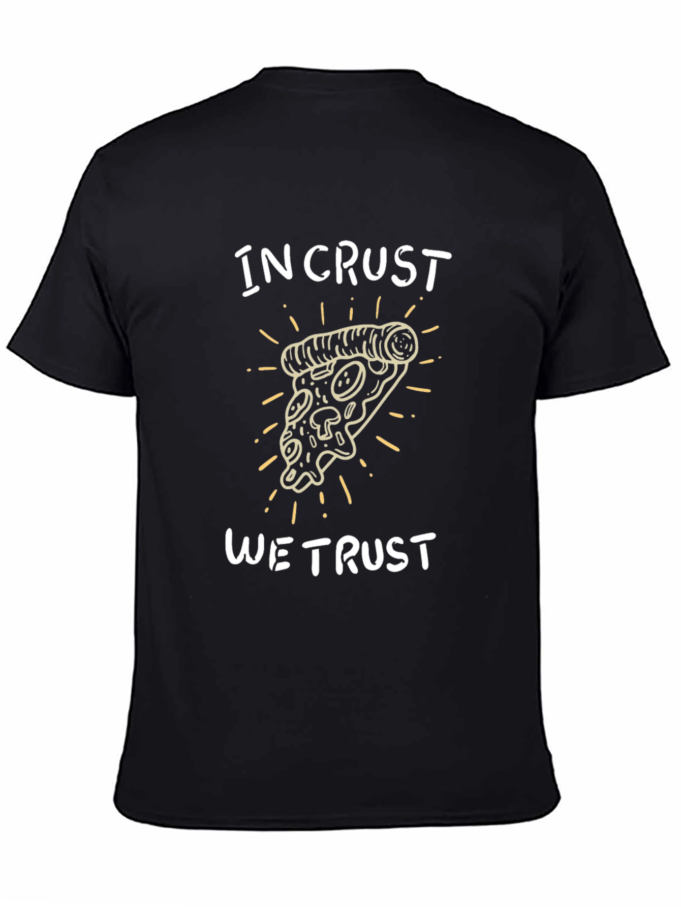 Black In Crust We Trust Graphic Tee - Funny Pizza Shirt view 4